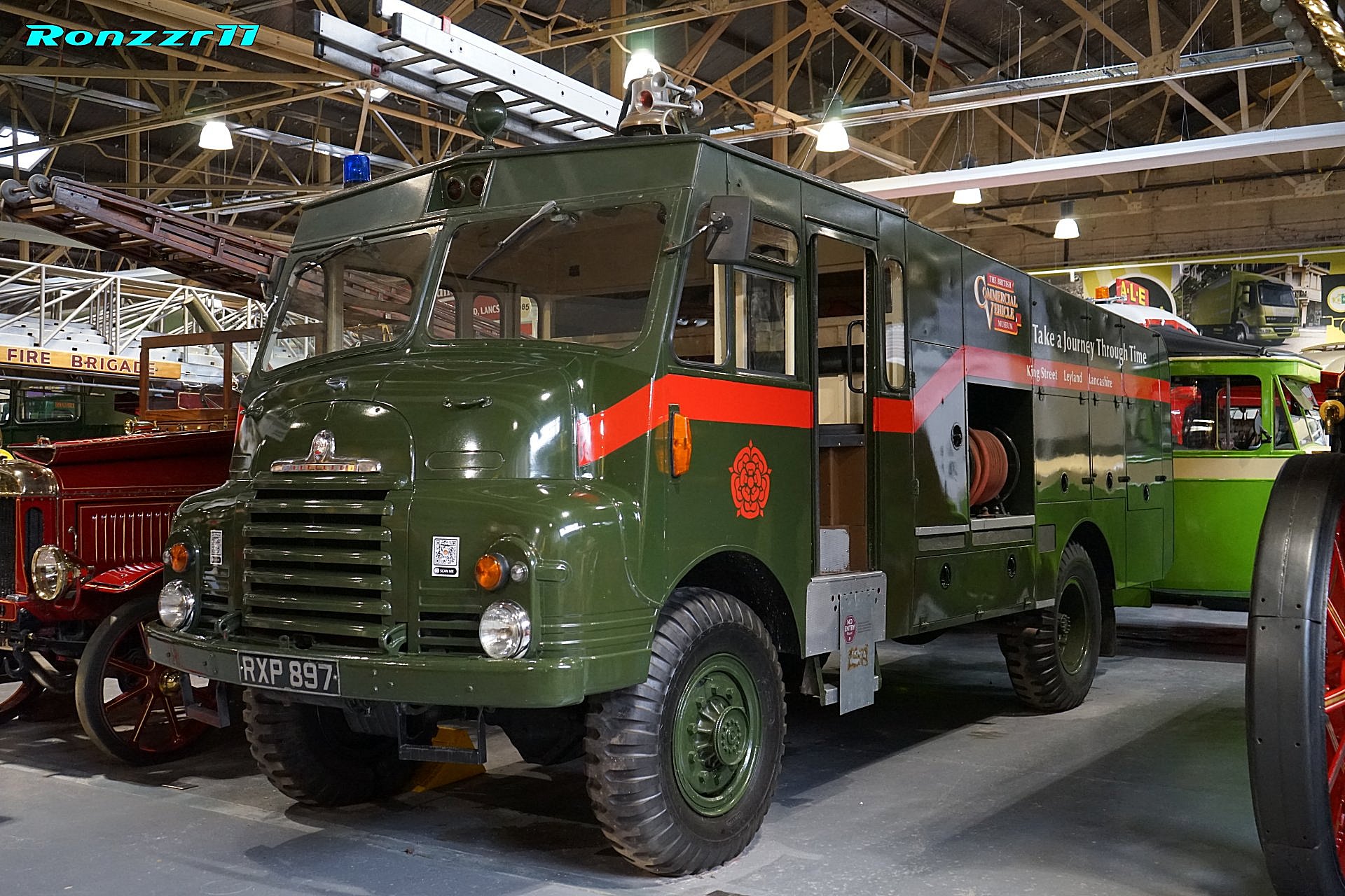 Green Goddess fire engine at the British Commercial Vehicle Museum, in