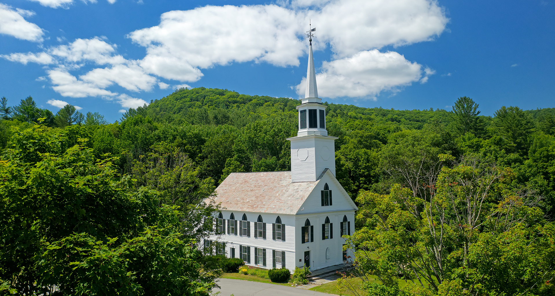 Church in Townshend Vermont taken 7/13 . DJI Mavic Pro 2 with circular