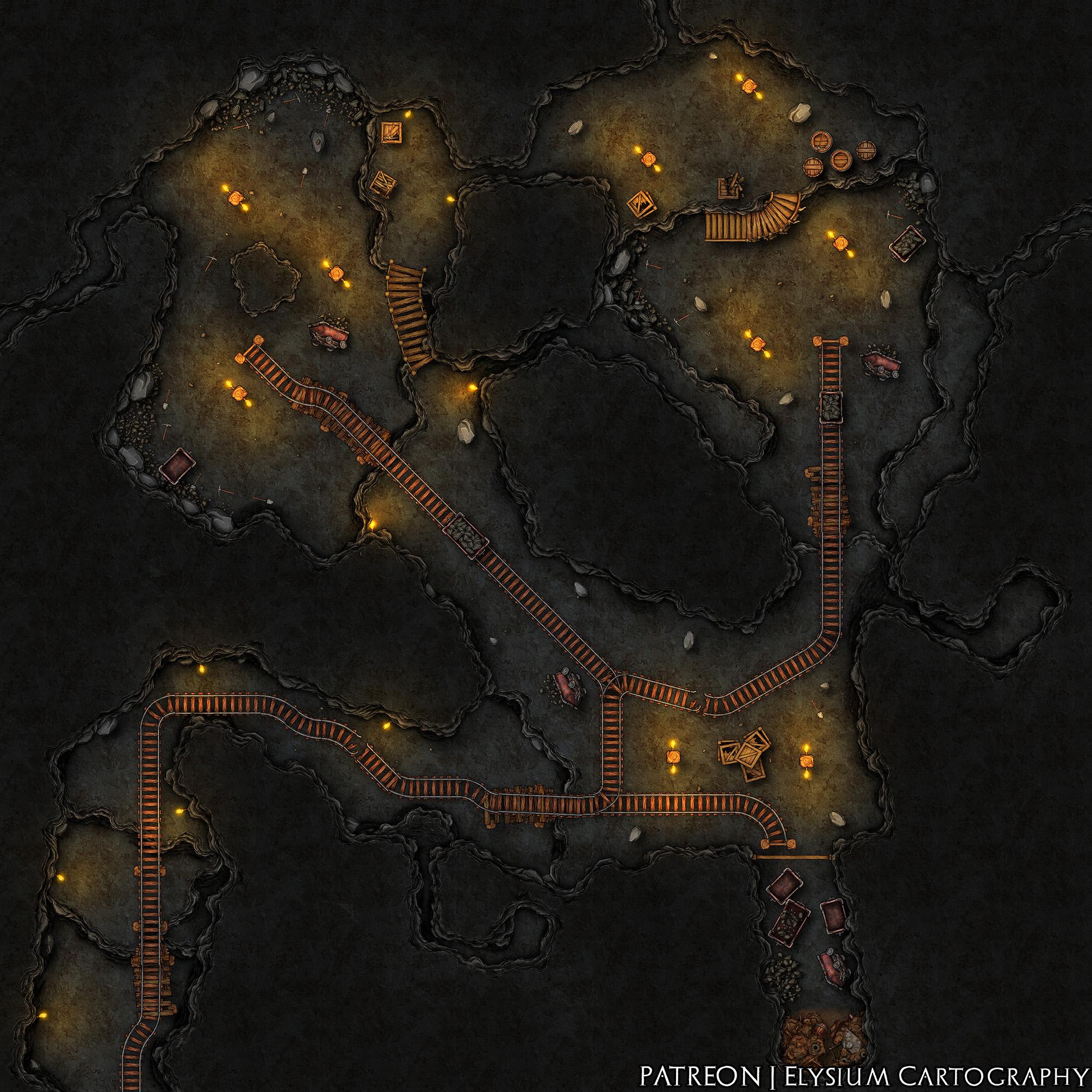 Cave Mine [40x40] r/battlemaps