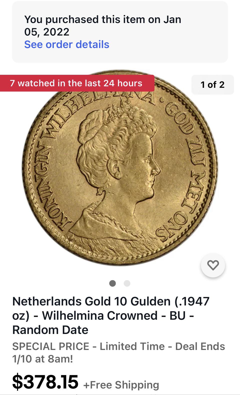Low premium over spot! r/Gold