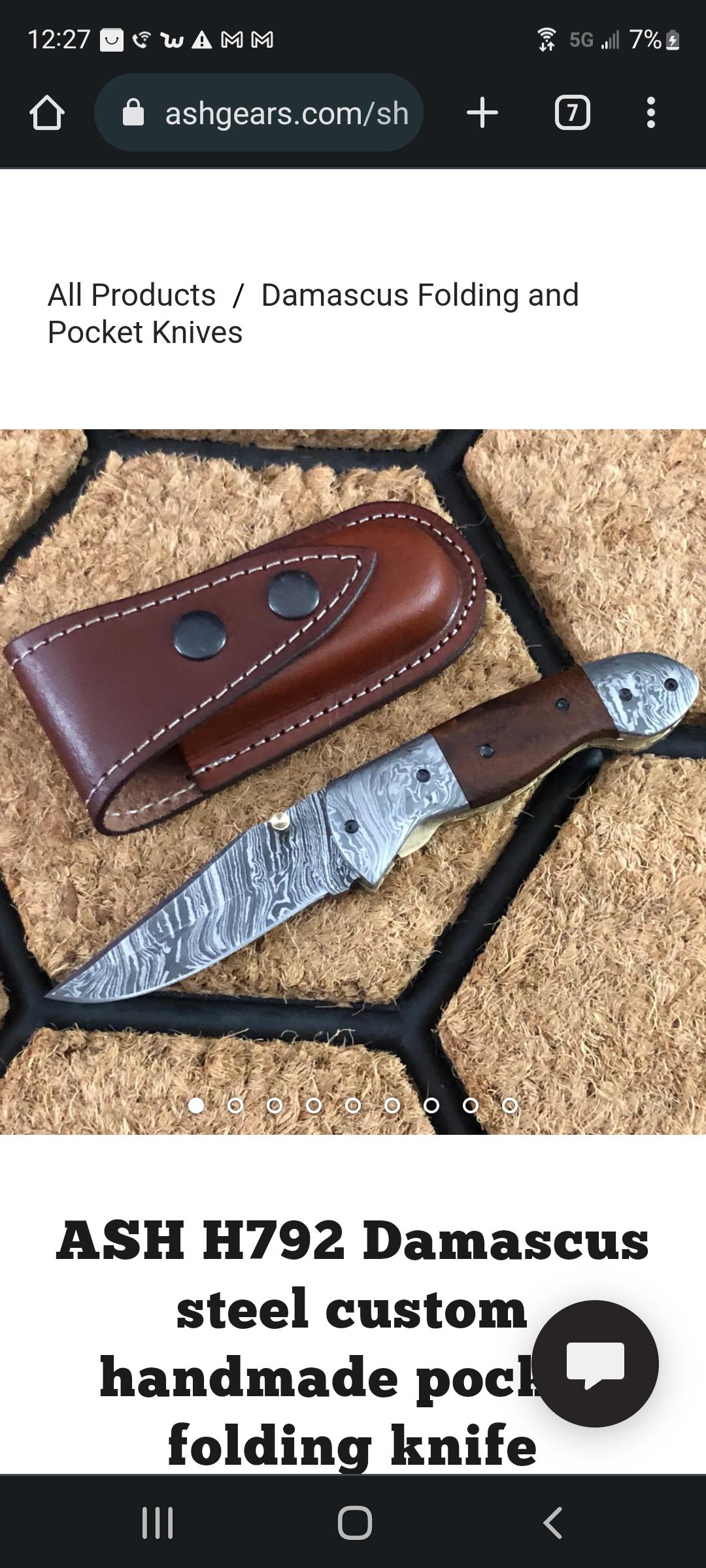 anybody know anything about ash custom knives and if there damascus