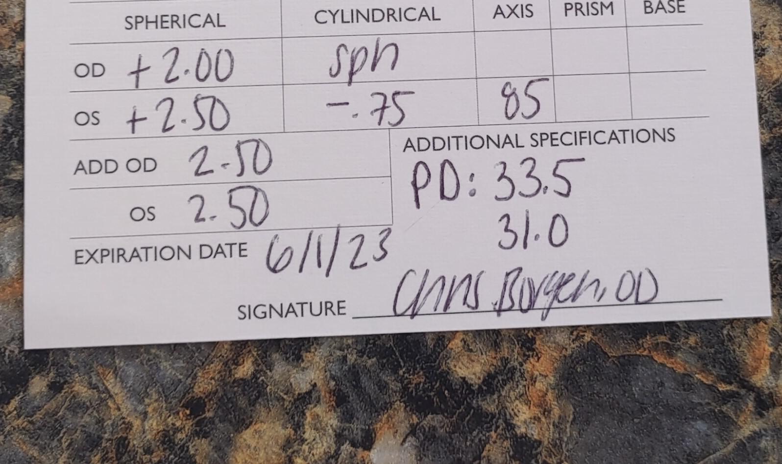 What does it mean? sph? r/glasses