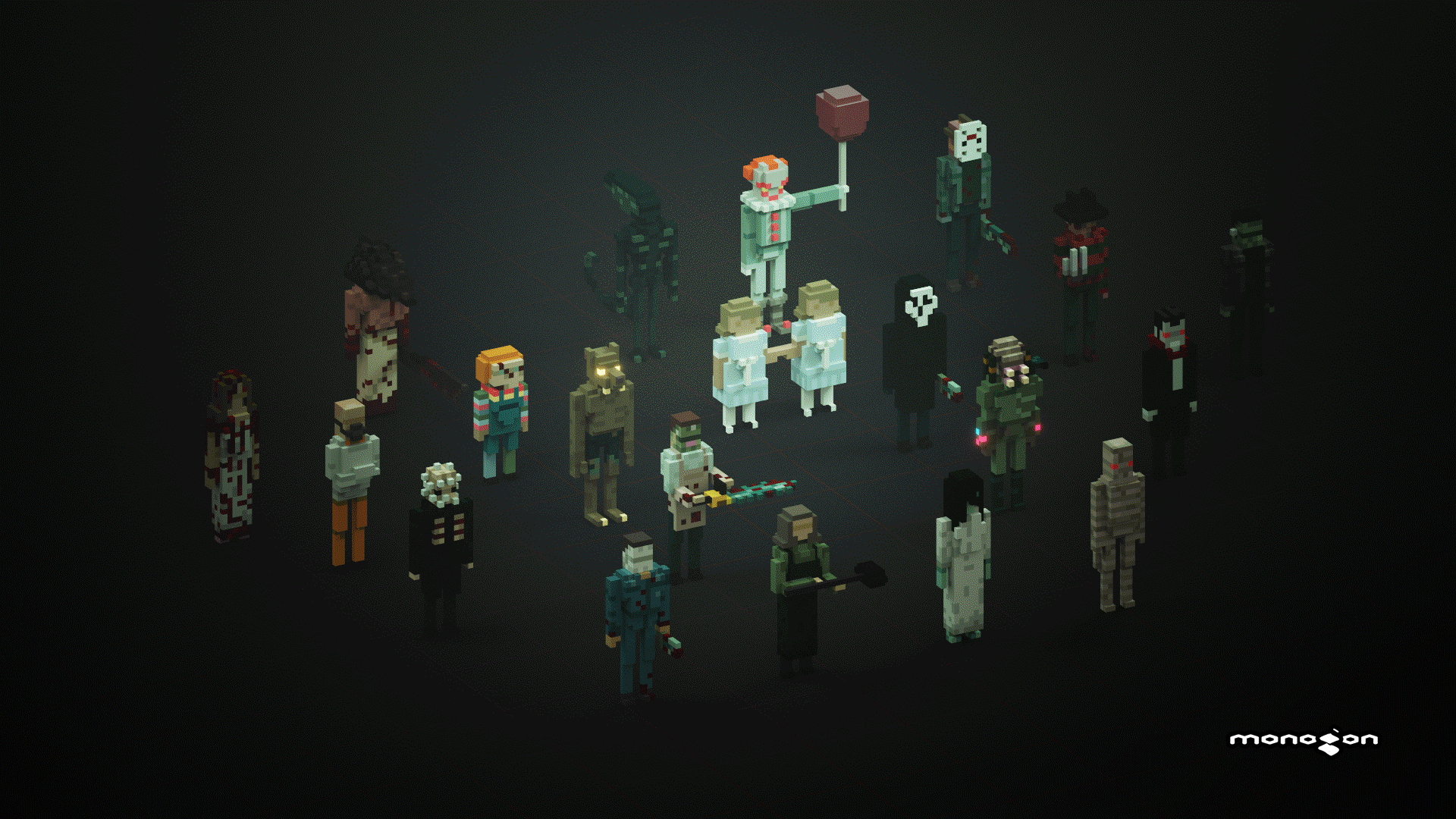 Creating a horror game for halloween? I create a collection of voxel
