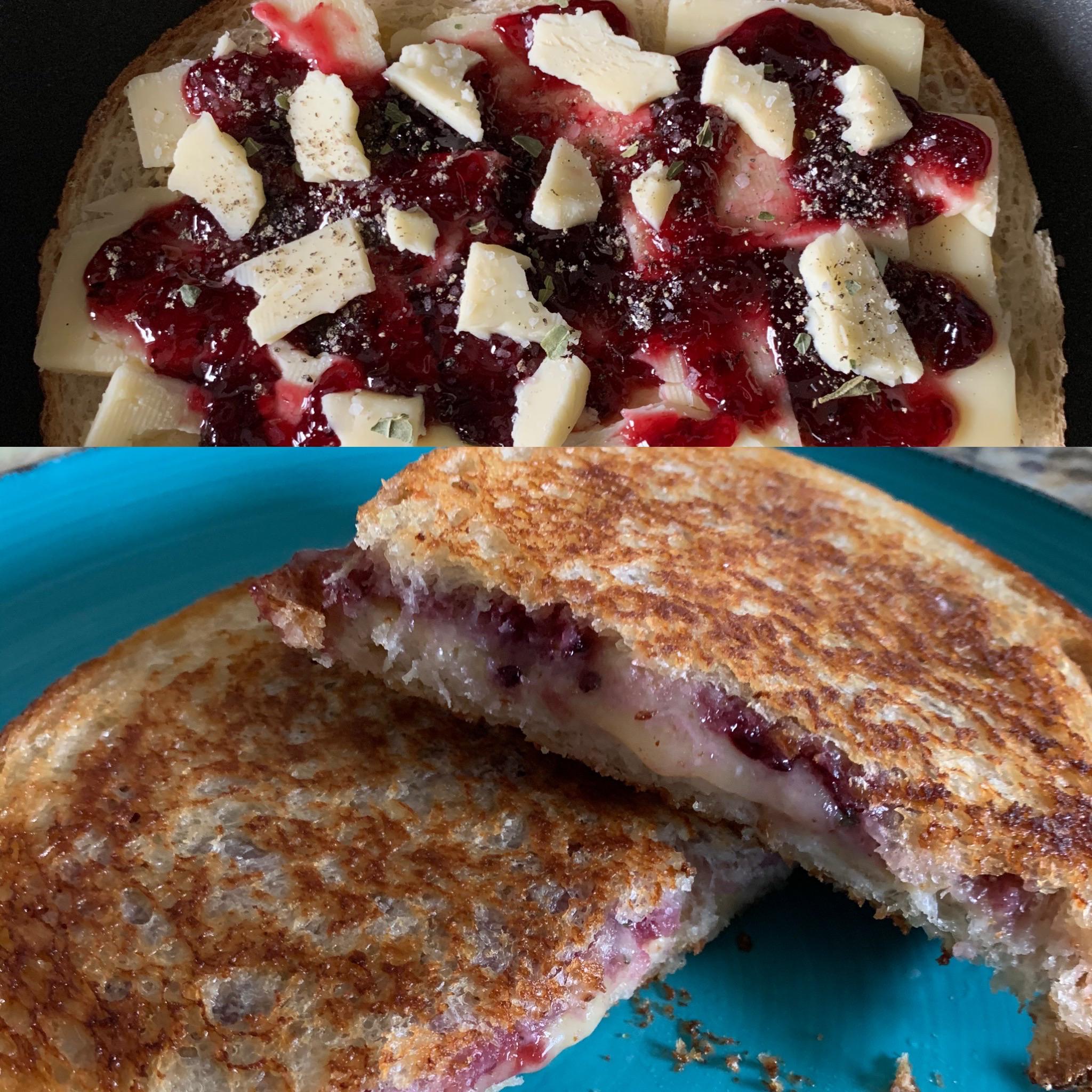 Sourdough bread, the thinnest layer of Dijon mustard, aged white