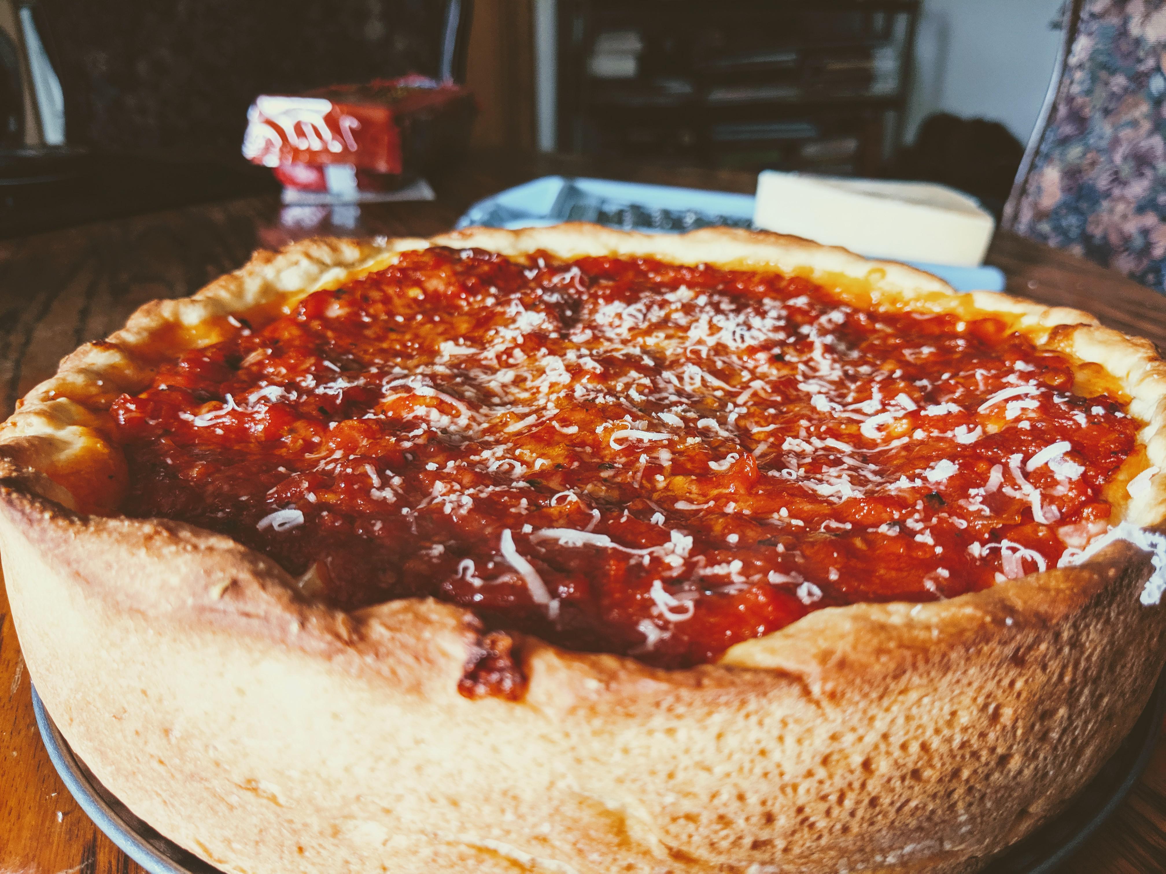 [Homemade] Deep dish pizza r/food