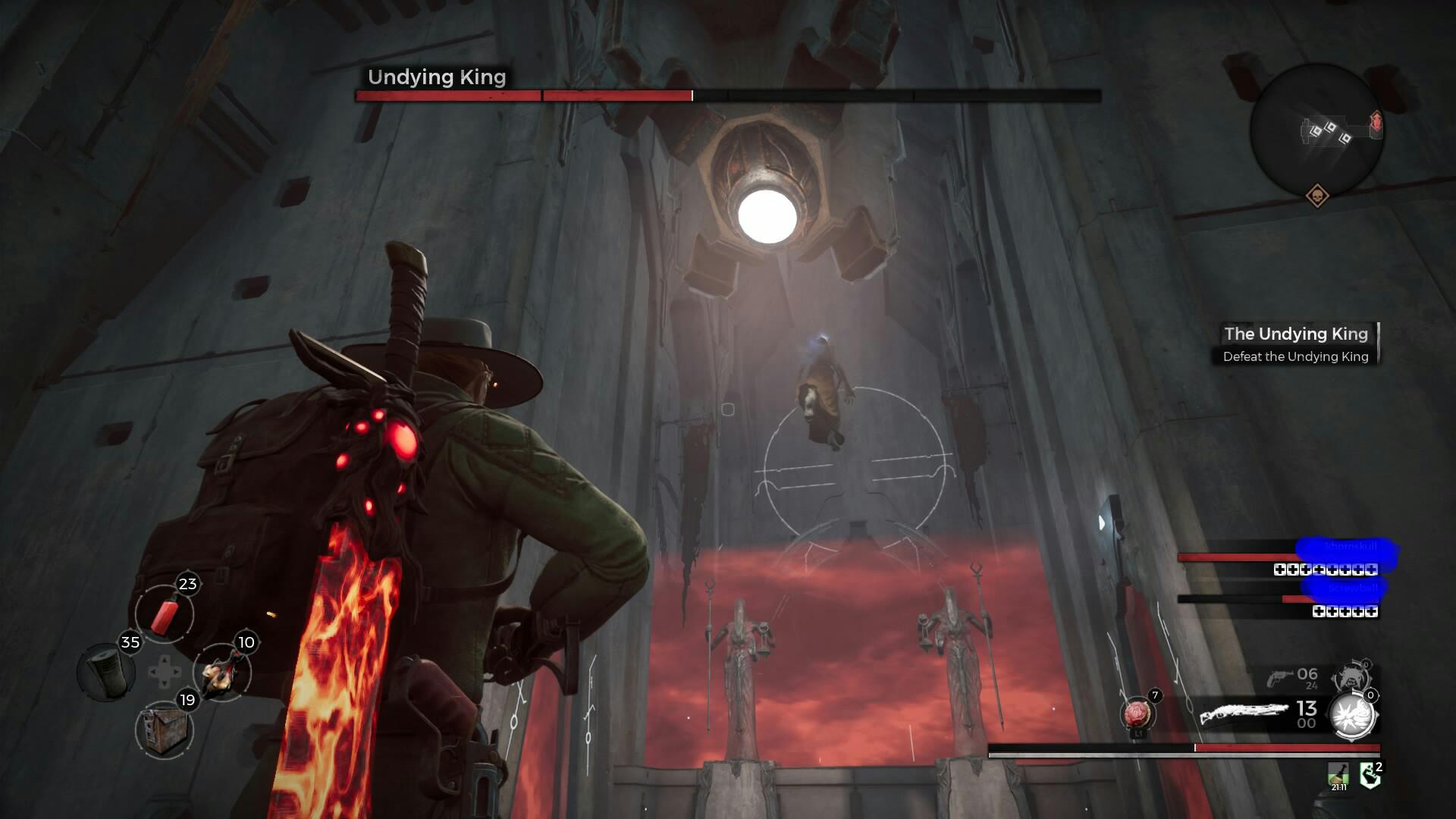 When halfway through the fight the Undying King just says
