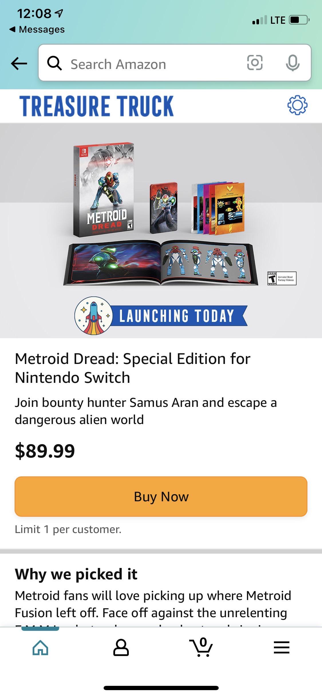 Amazon treasure truck has special edition today! Act fast! r/Metroid