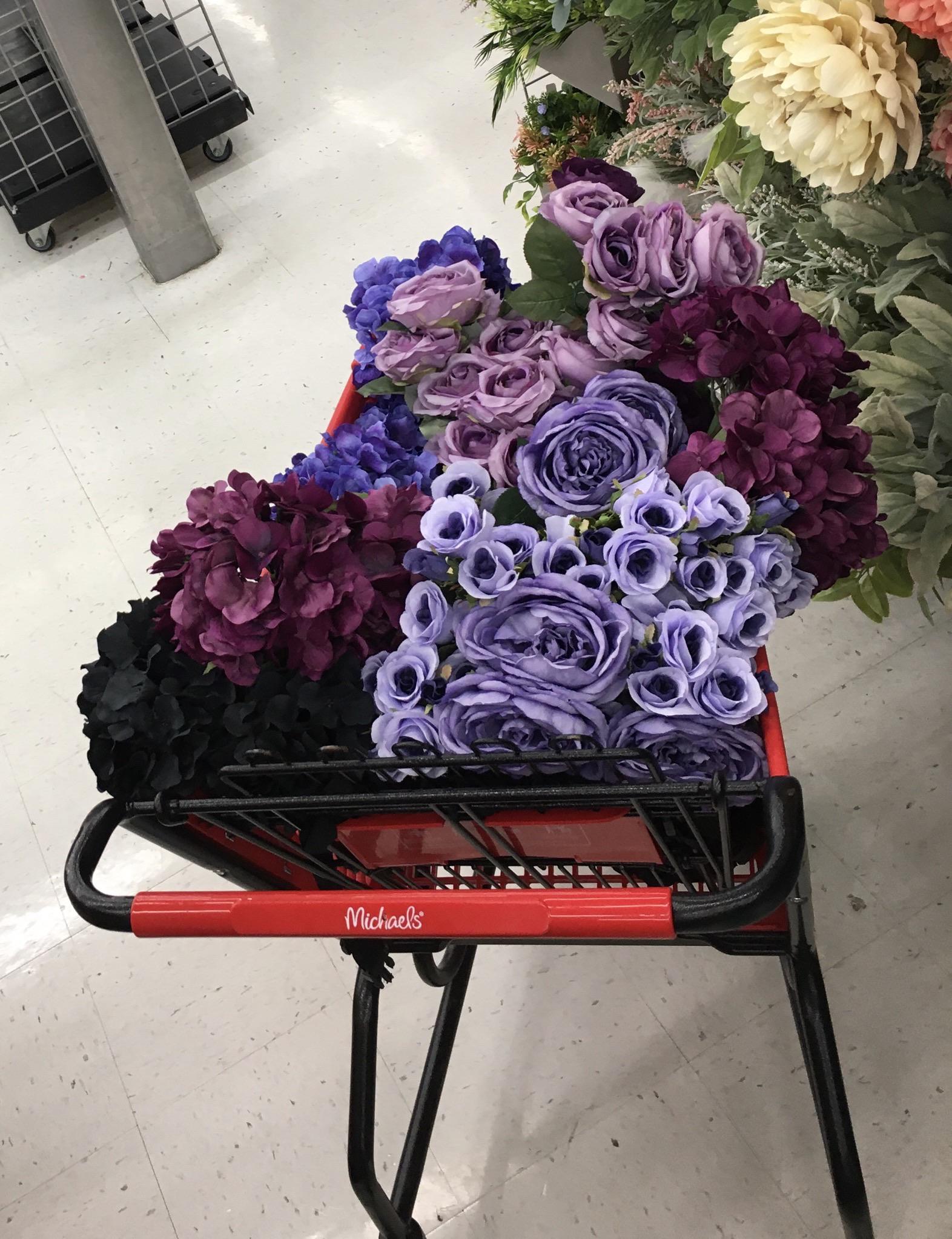 Flowers on sale at Michaels. All of these came to a total of 284 but