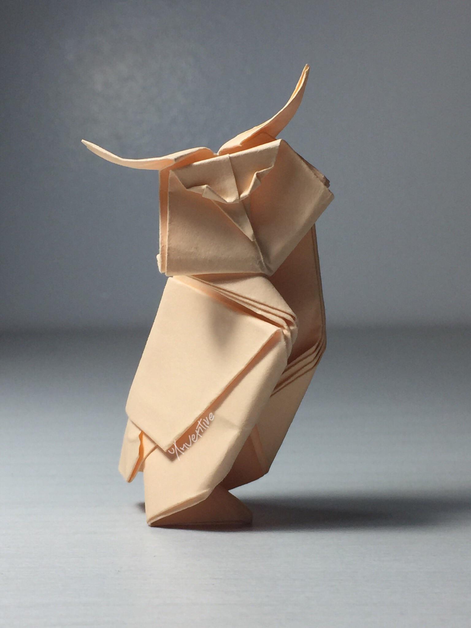 Origami Owl designed by Gérard Ty Sovann, folded by me r/origami