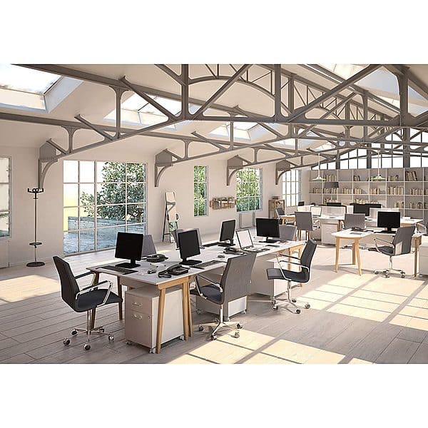 [Amazon] Lorell MidCentury Modern Office Desk, White (71 W x 291/2" H