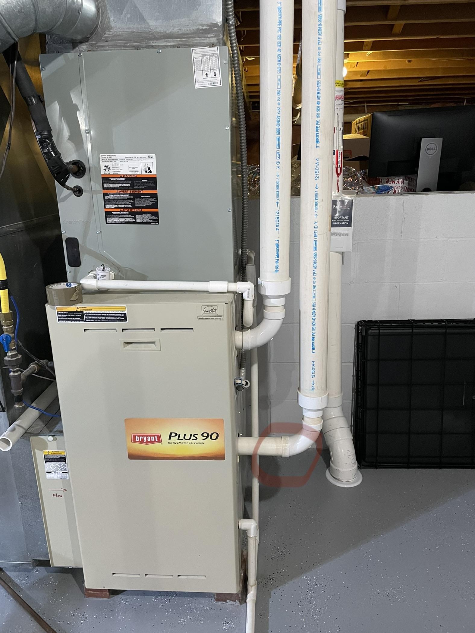 water leaking from PVC pipe r/furnacework