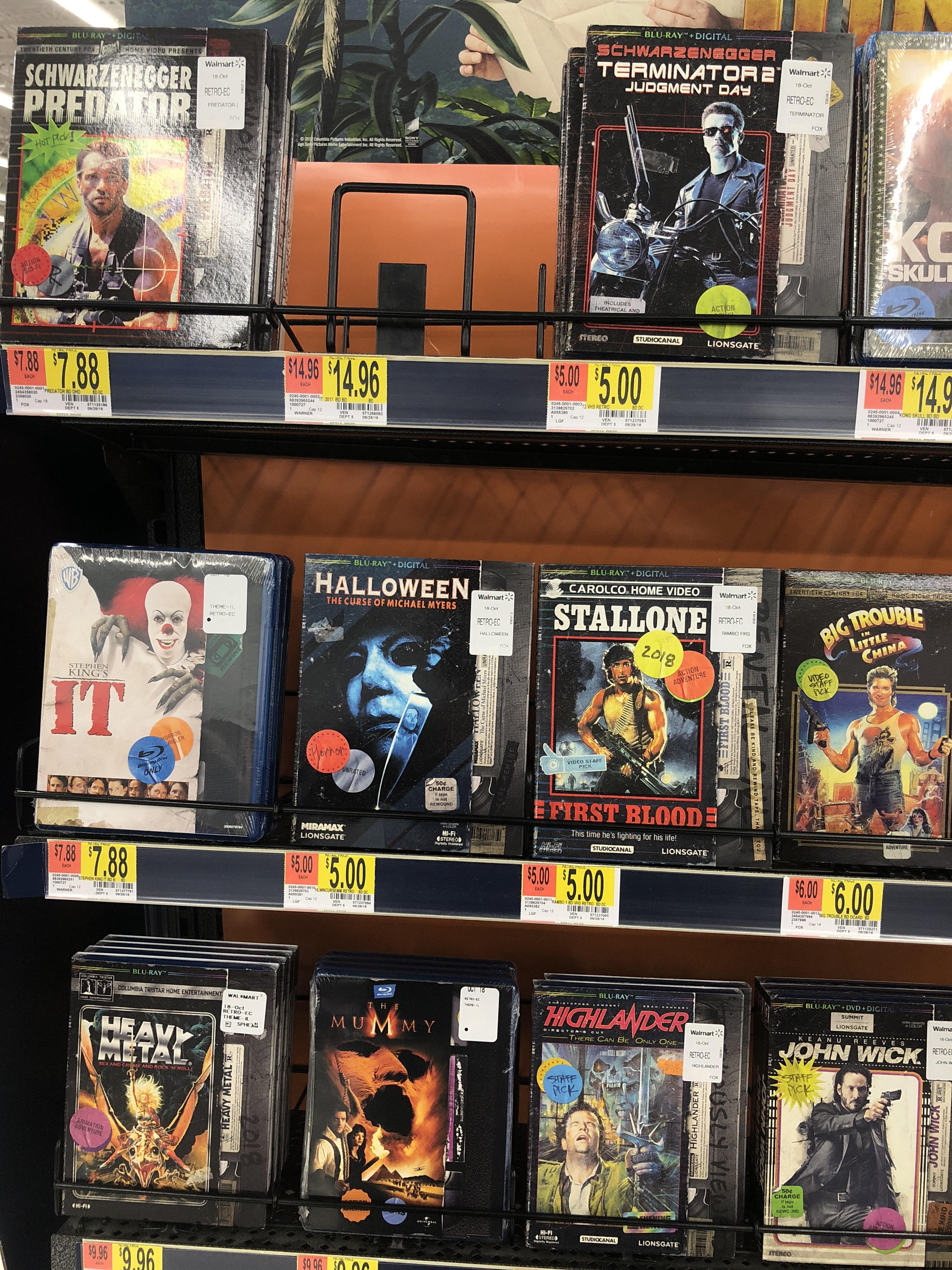 Walmart just got these new special VHS designed sleeves with their original respective VHS