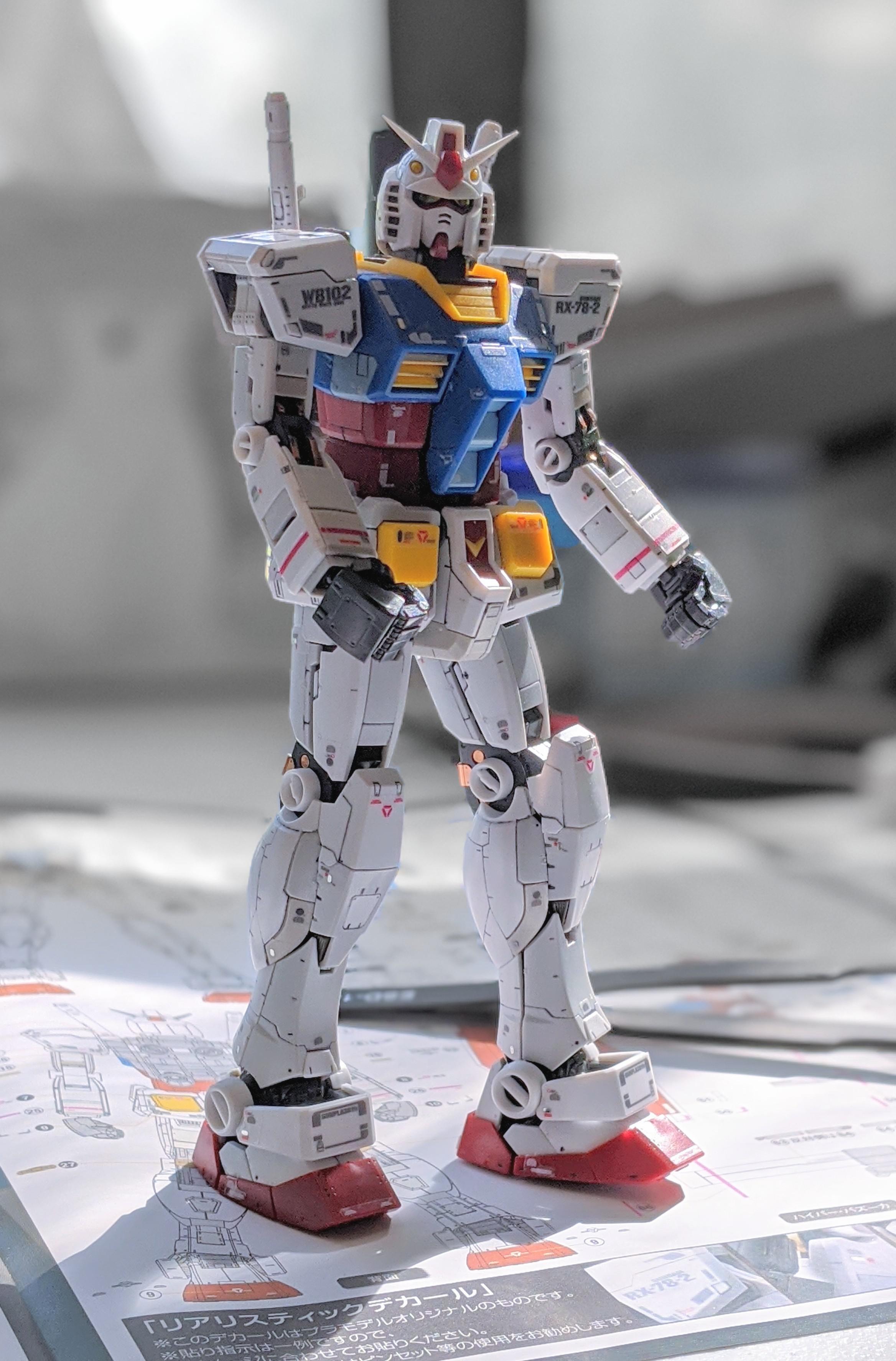 After full panel lining and decal application, my first Mobile Suit is