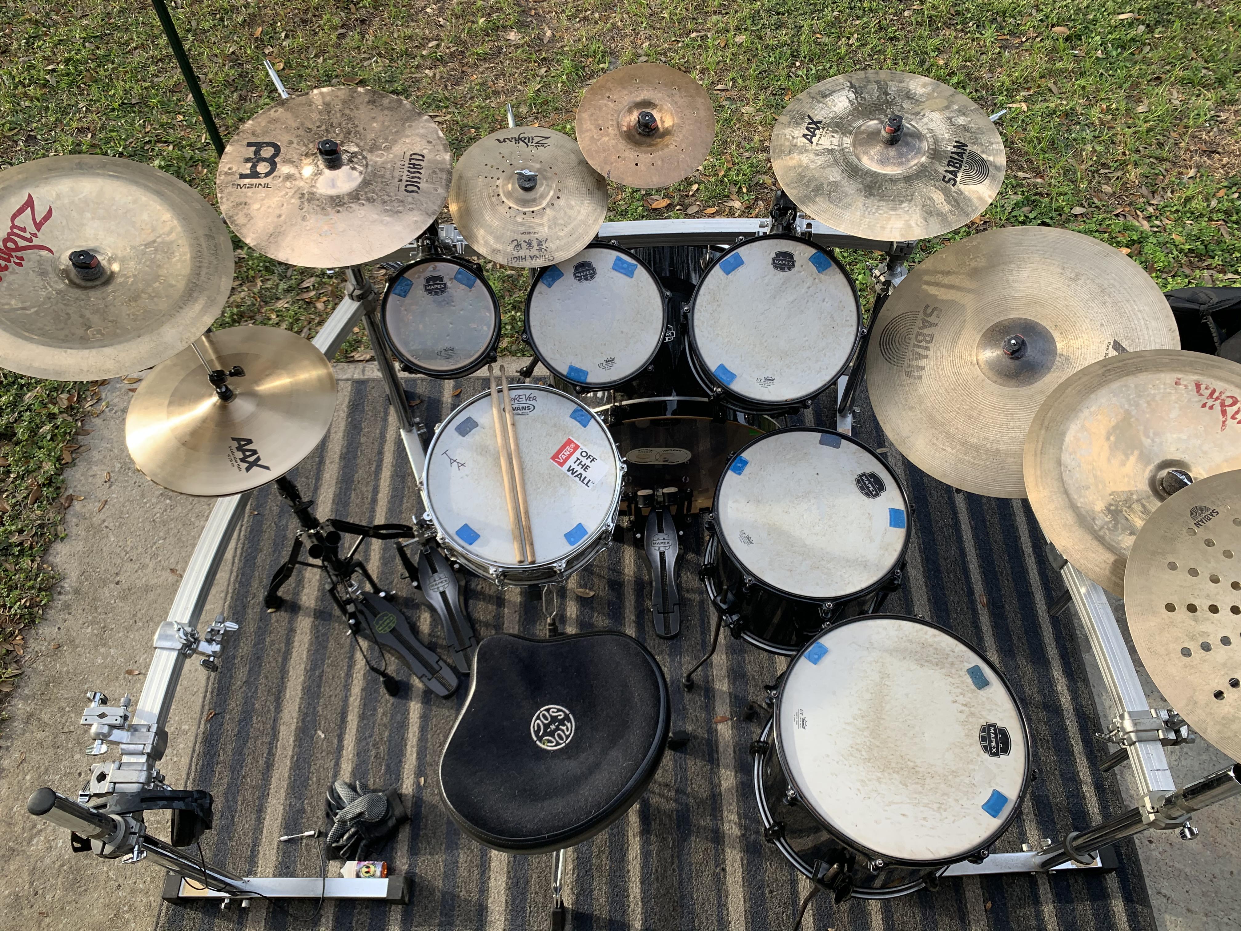 Beautiful day for the full set up, ft. My new Sabian AAX Hi Hats and my
