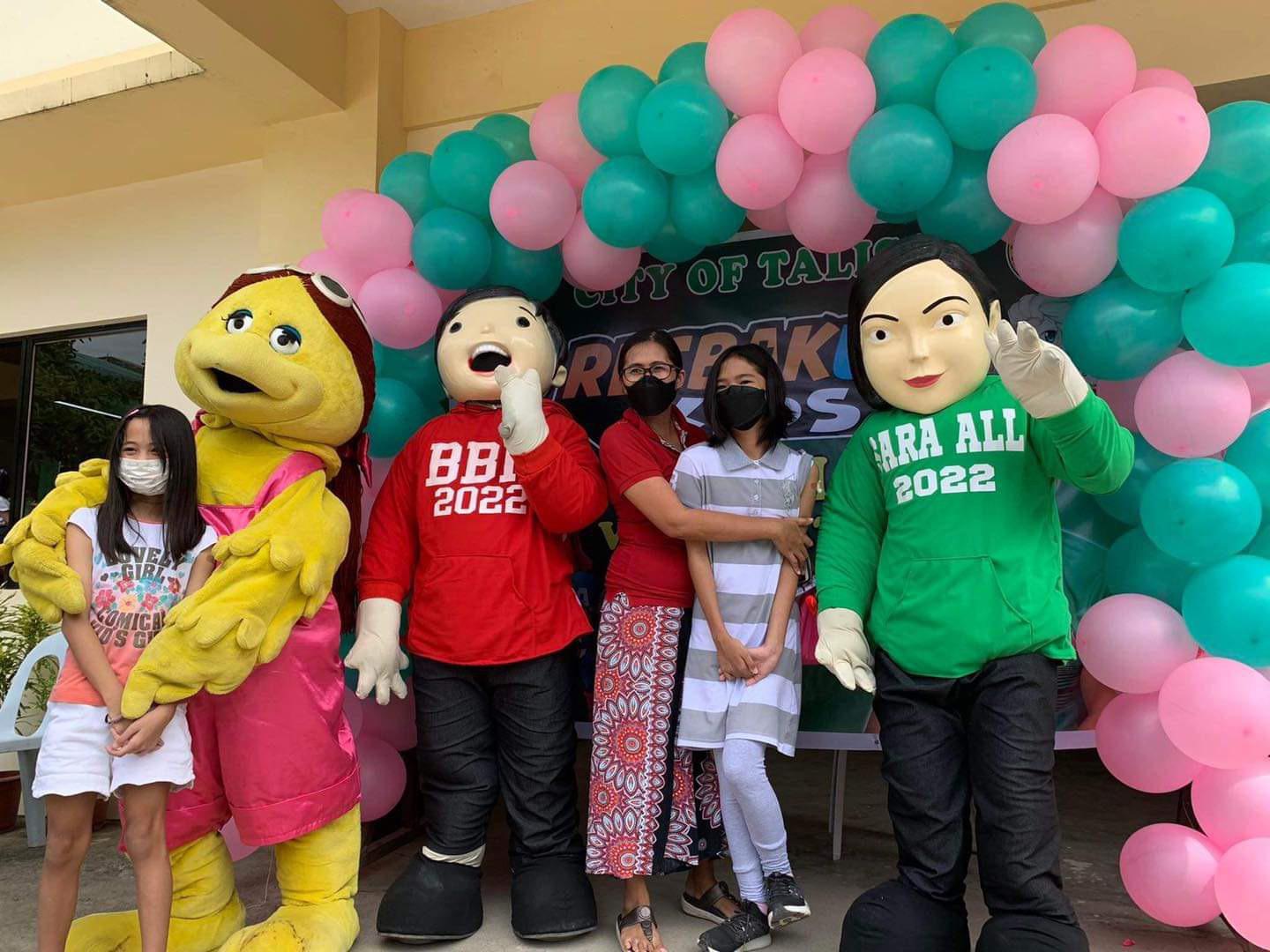 Mascots at a COVID19 vaccination drive (Photo from CDN Digital FB) r