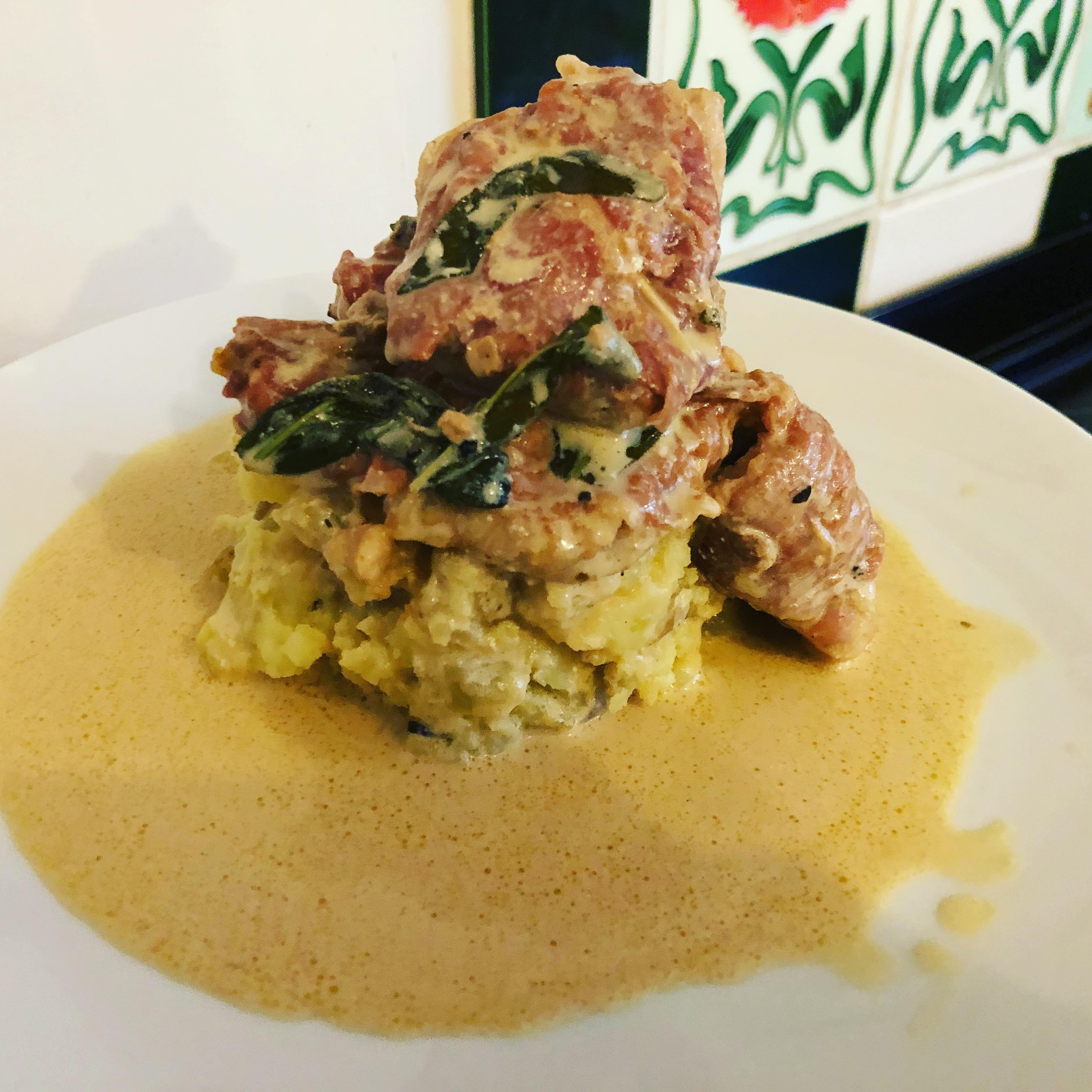 [Homemade] Saltimbocca Pork wrapped parma Ham and Sage, served With