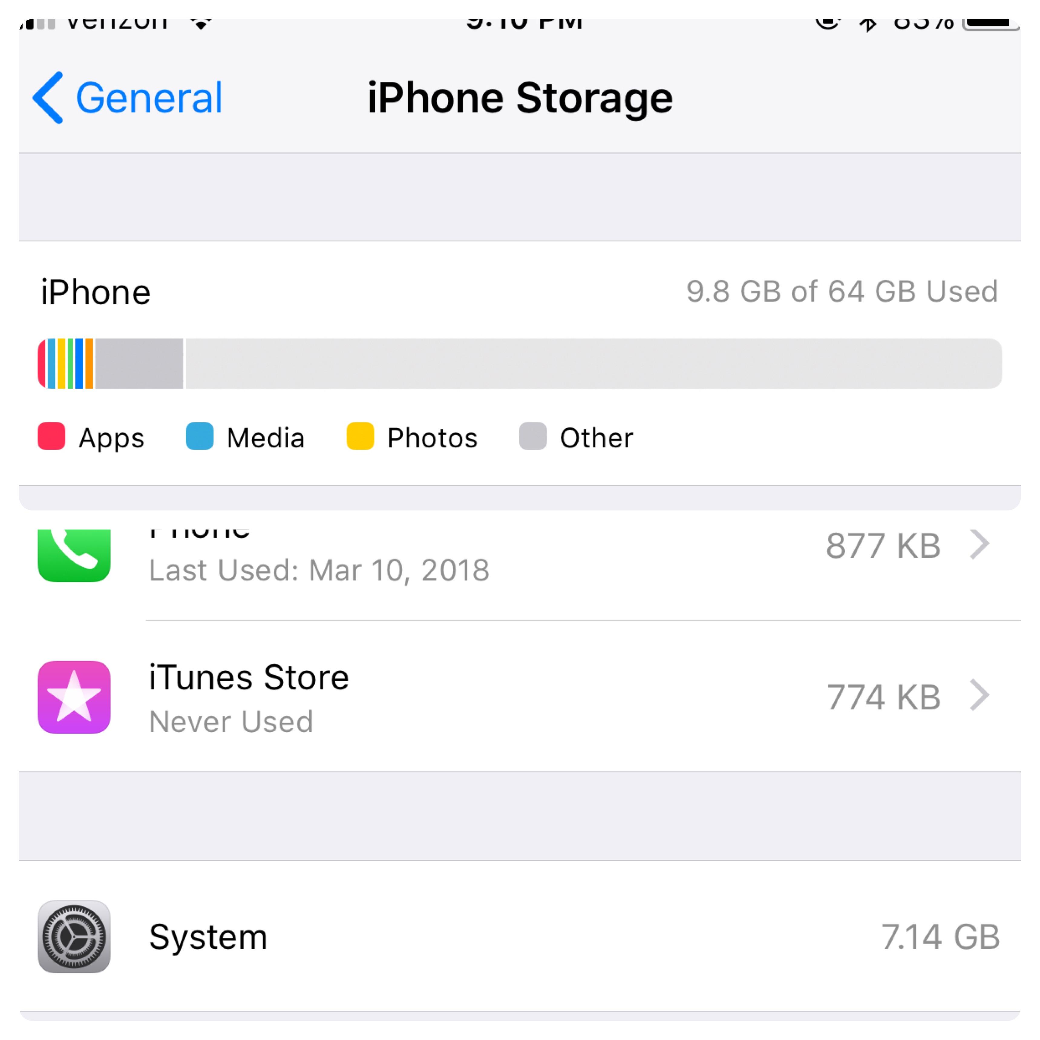 Why does my system storage take up so much space? iPhone 8 Plus running