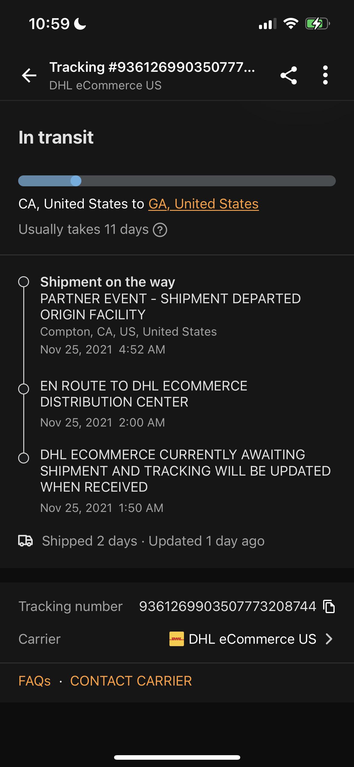 Is this normal for DHL us small line ? I literally order not even a