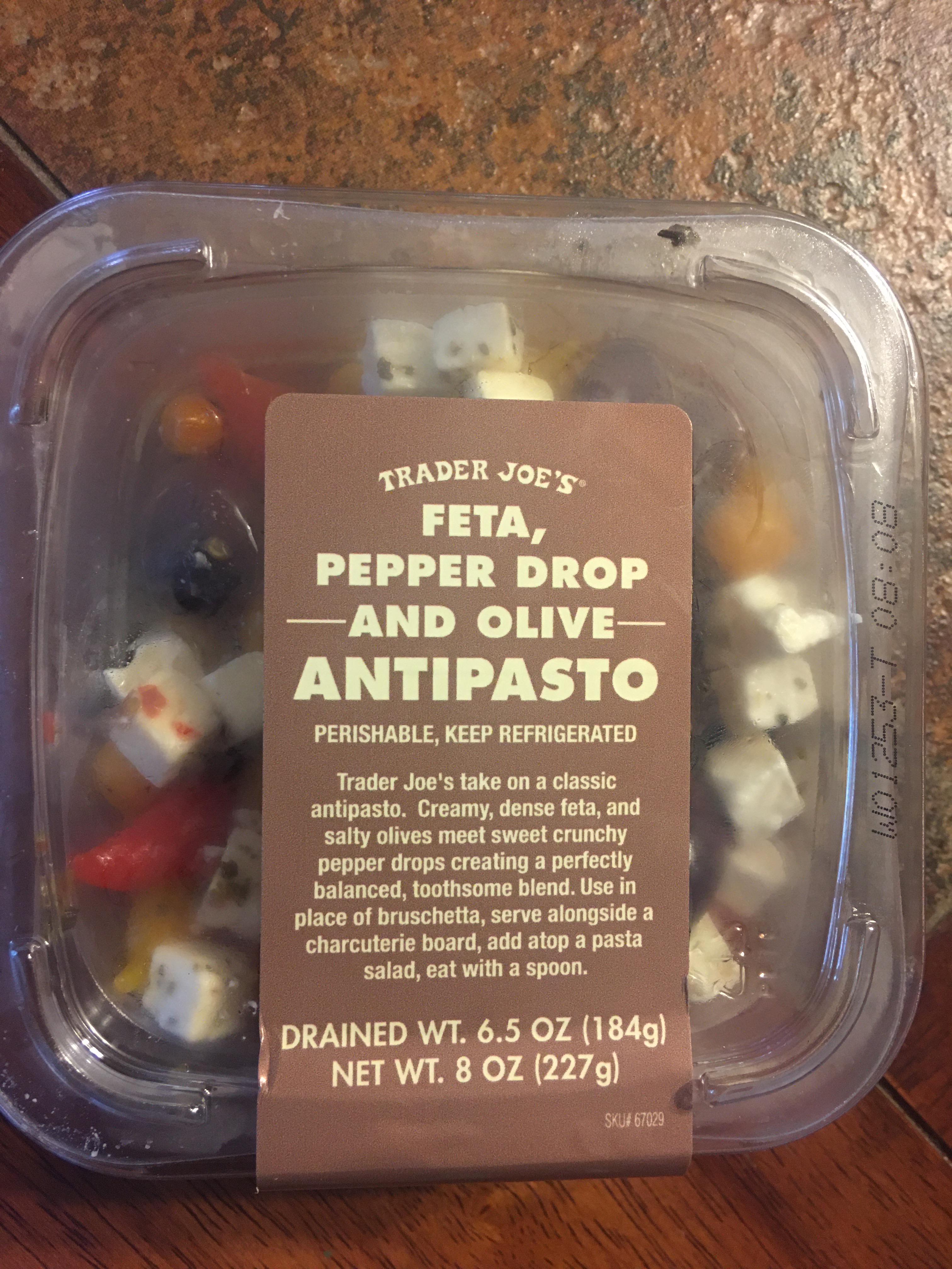 The Feta, Pepper Drop and Olive Antipasto is the bomb. Delicious! r/traderjoes