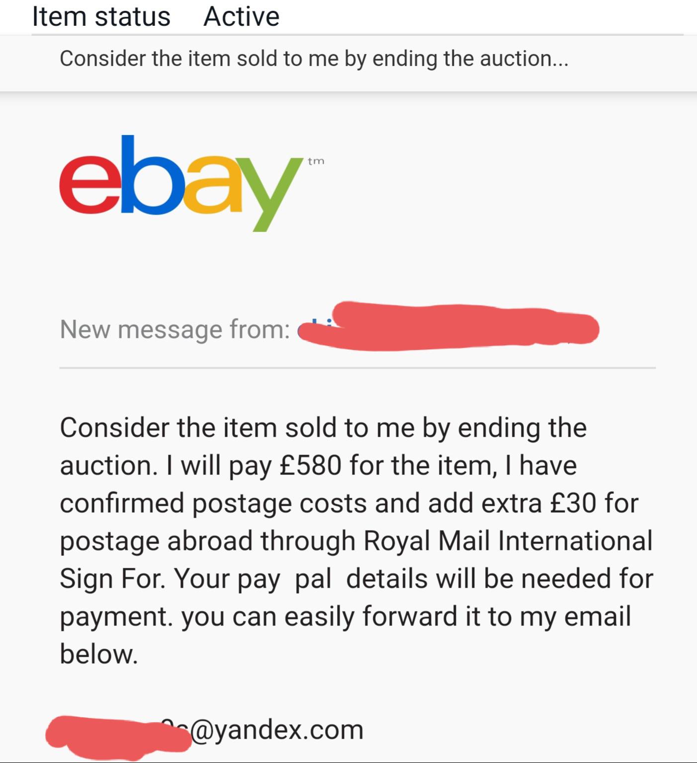 Selling item on eBay... legit or scam? r/Scams