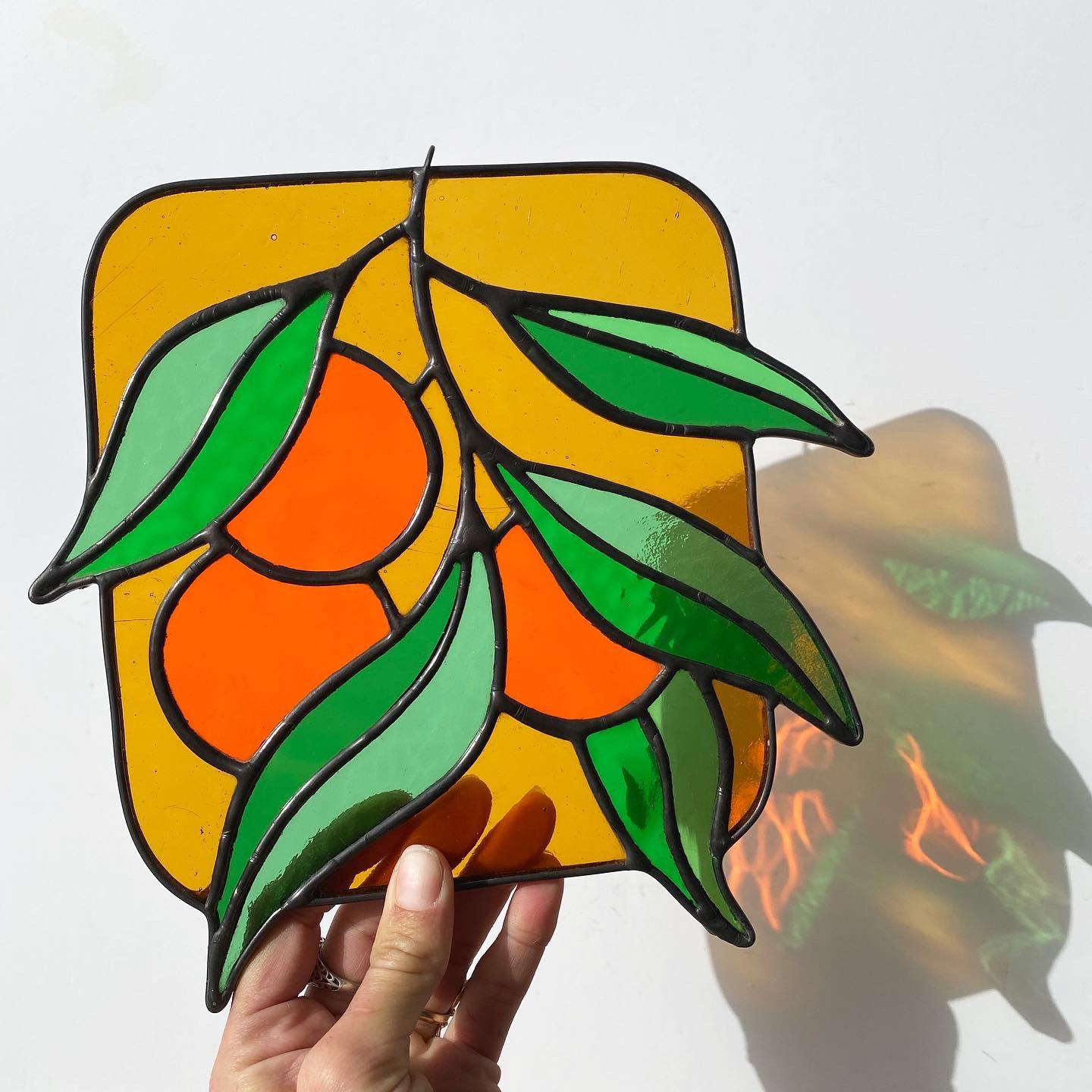 Stained Glass Florida Orange Panel r/ArtisanGifts