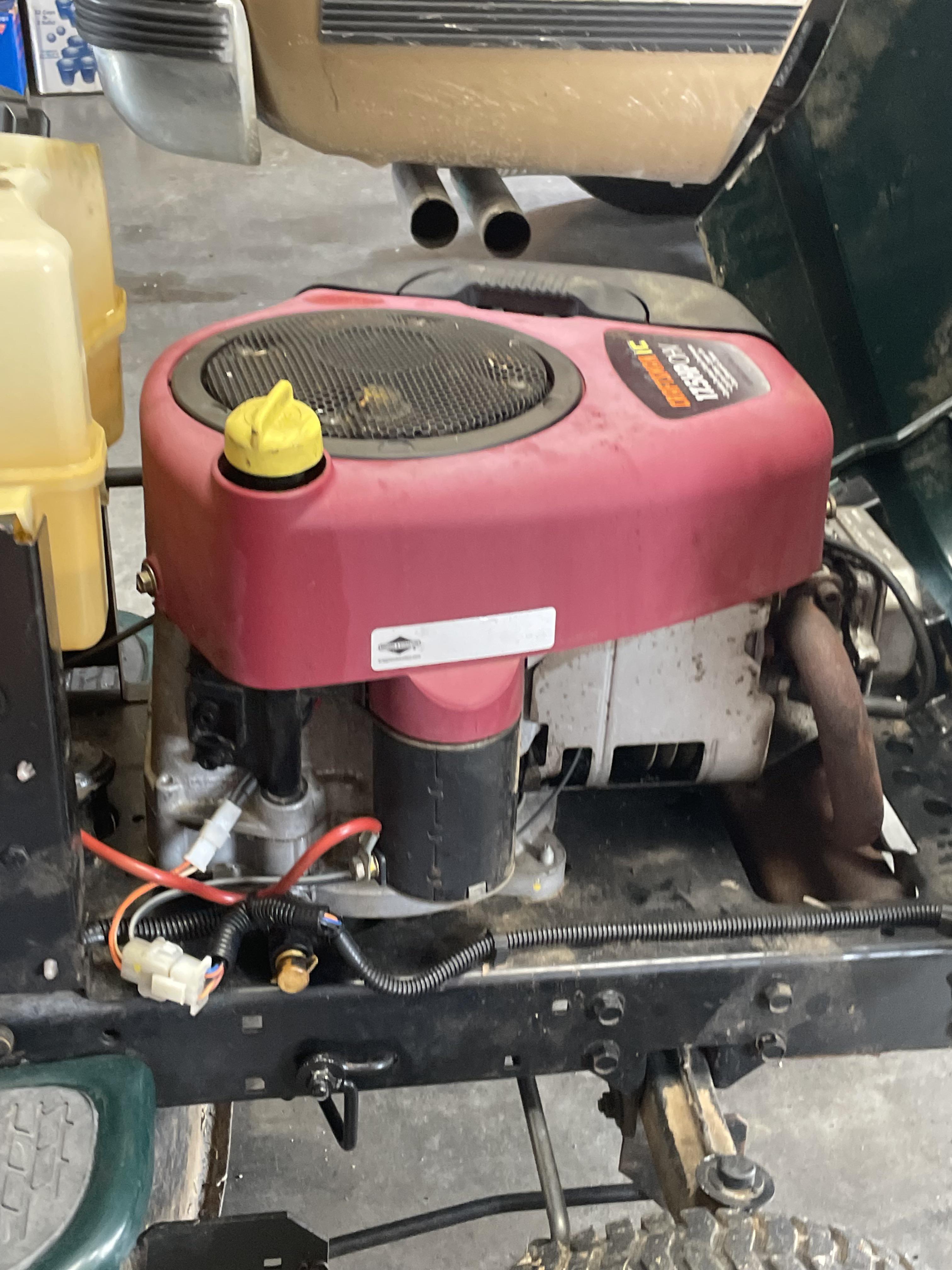 Craftsman LT1000 with a Briggs and Stratton 17.5, where is the oil