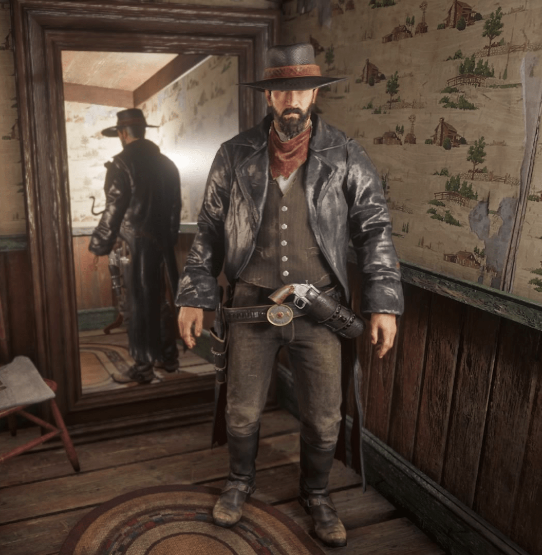 Created this worn out bounty hunter look using the winter shotgun coat