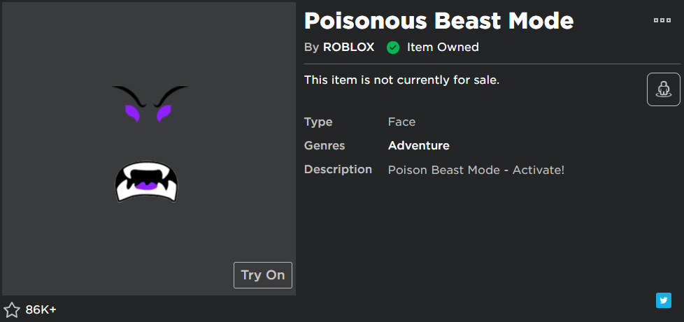 Still Don T Understand Why This Hasn T Gone Limited Yet Like All The Other Beast Mode Faces Roblox roblox items that will go limited
