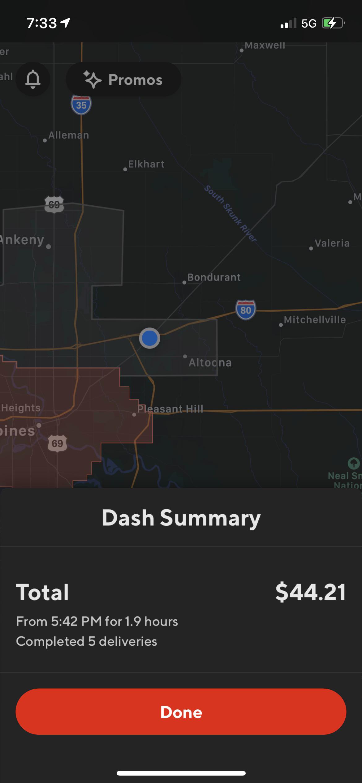 Pretty good for less than 2 hours in my area. It’s been super slow