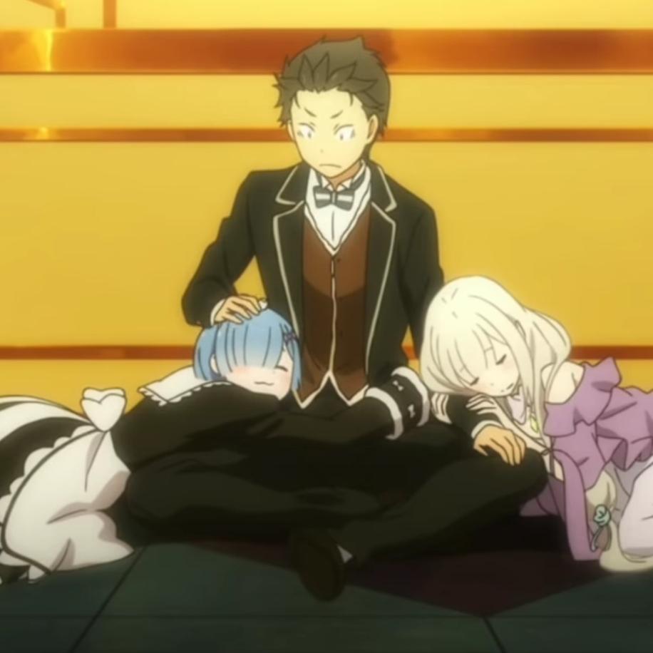 [Template] Subaru attends to Rem & Emilia r/animemebank