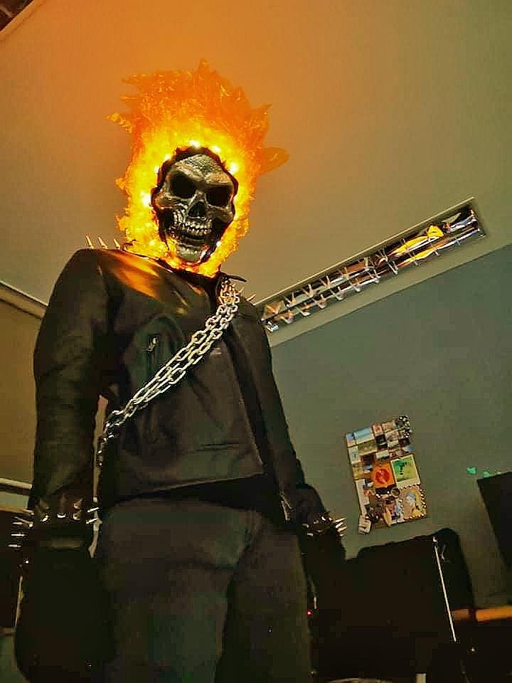 My last minute Ghost Rider costume I did Friday last week. r/pics