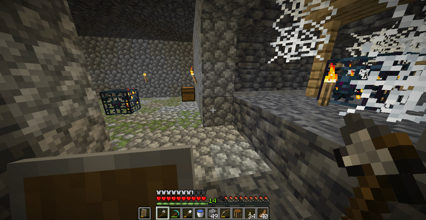 Found a skeleton spawner and a cave spider spawner super close to each