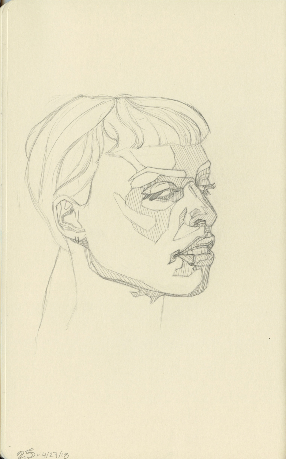 Today's daily portrait sketch, graphite on moleskin r/sketches