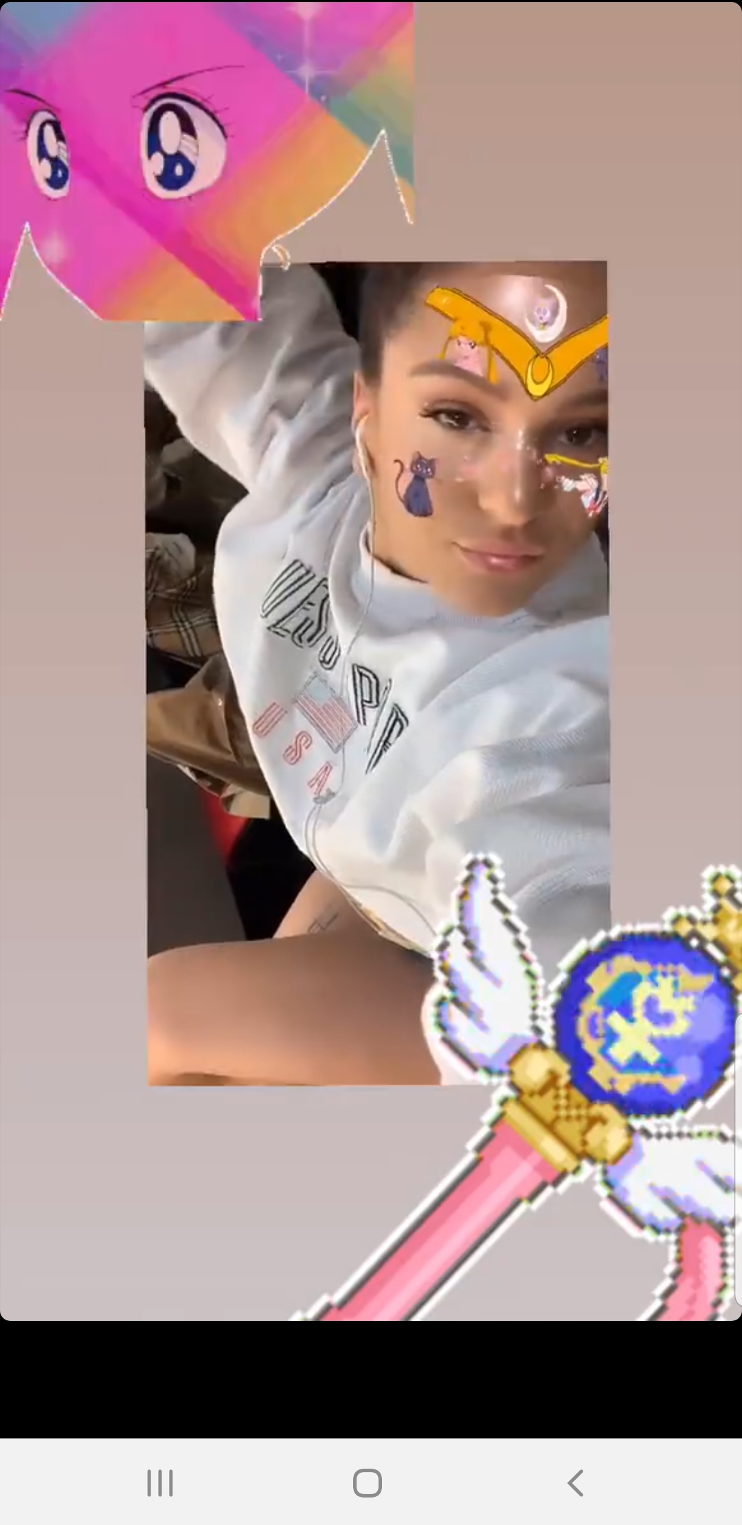 Sailor Moon filter? 🌙👀 Rosalia posted this on her insta stories and I'm