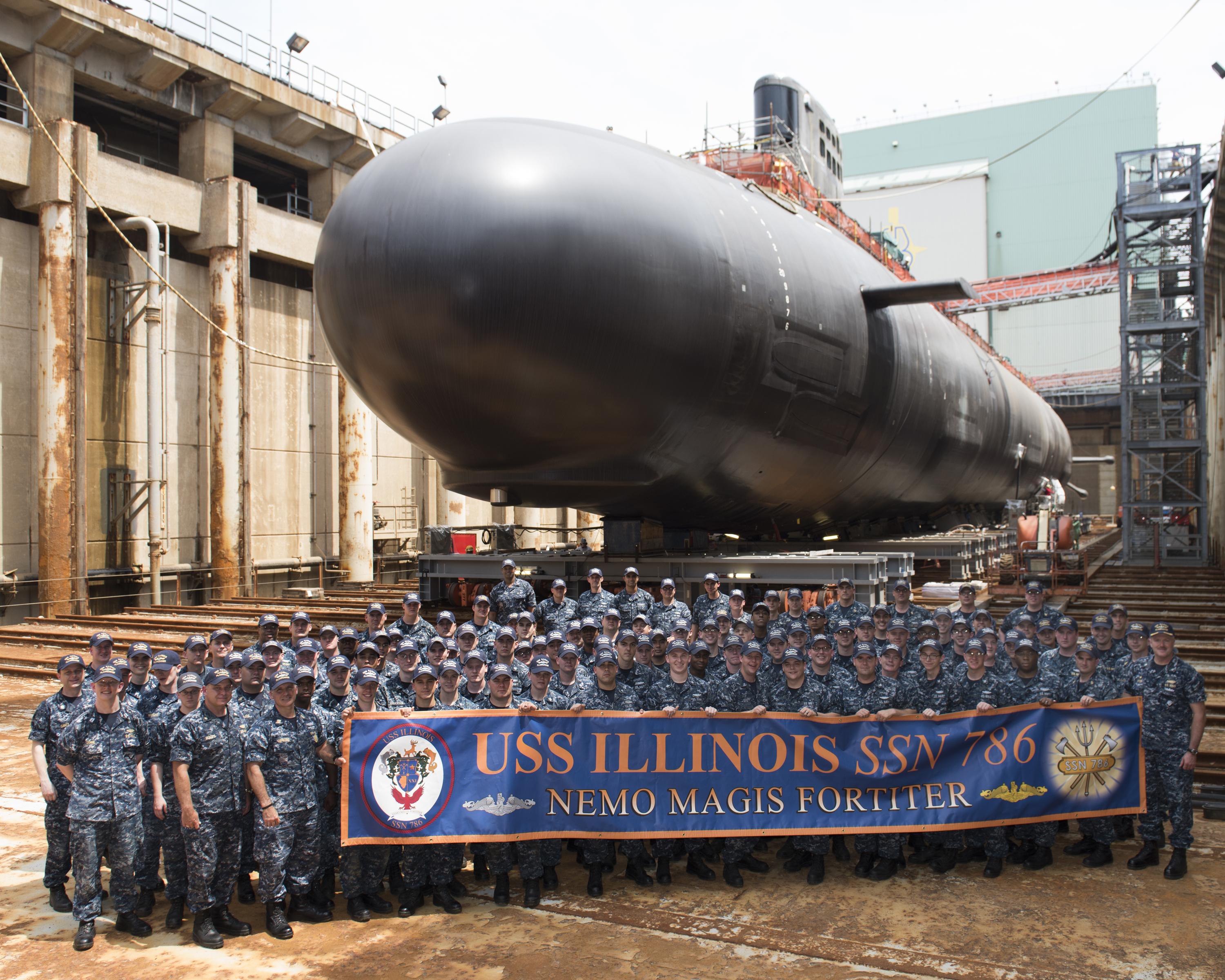 The Virginiaclass submarine USS Illinois (SSN786) seen here with her