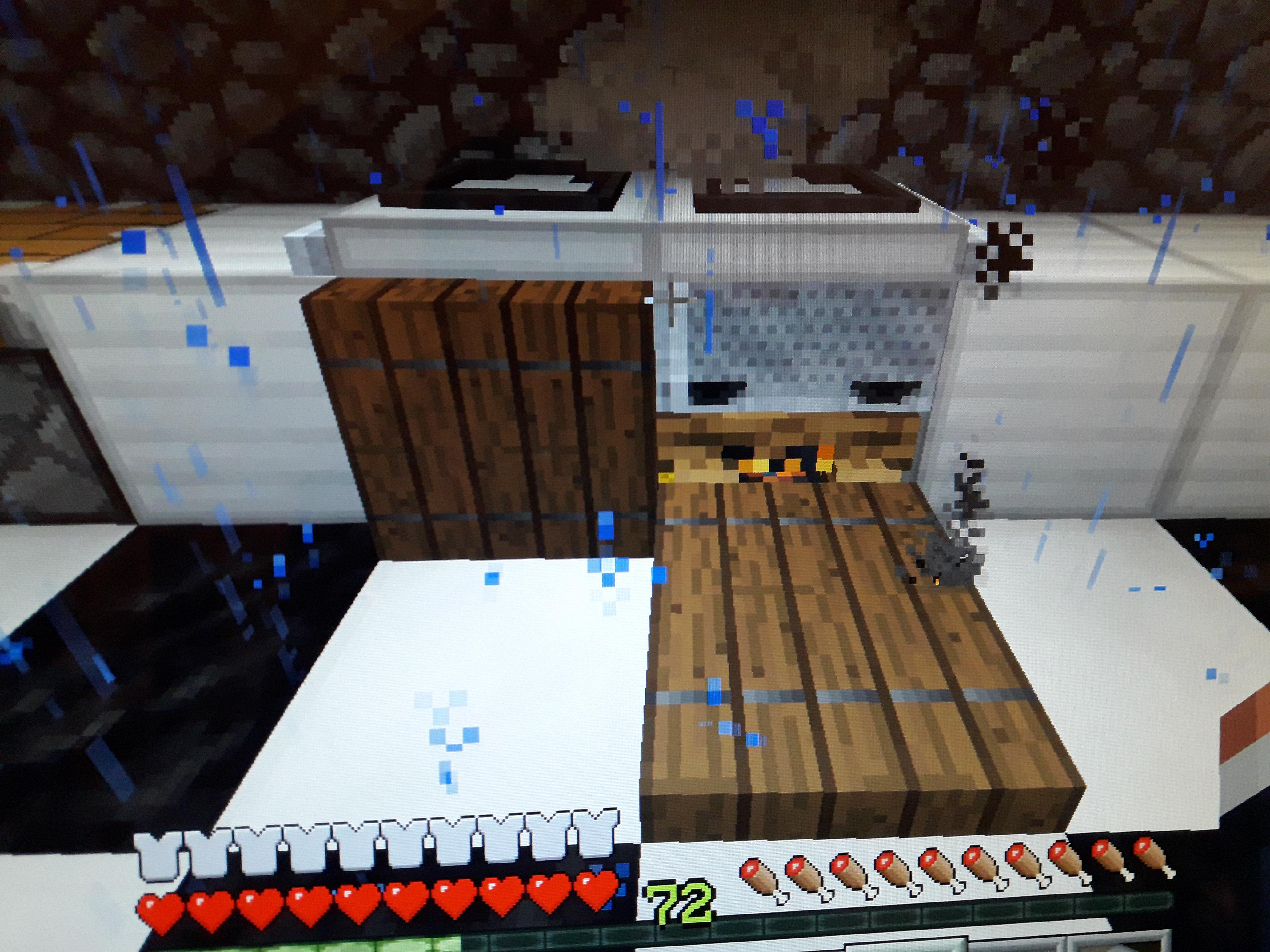 Cool cooking place using campfire, hopper minecarts and (iron) trapdoor