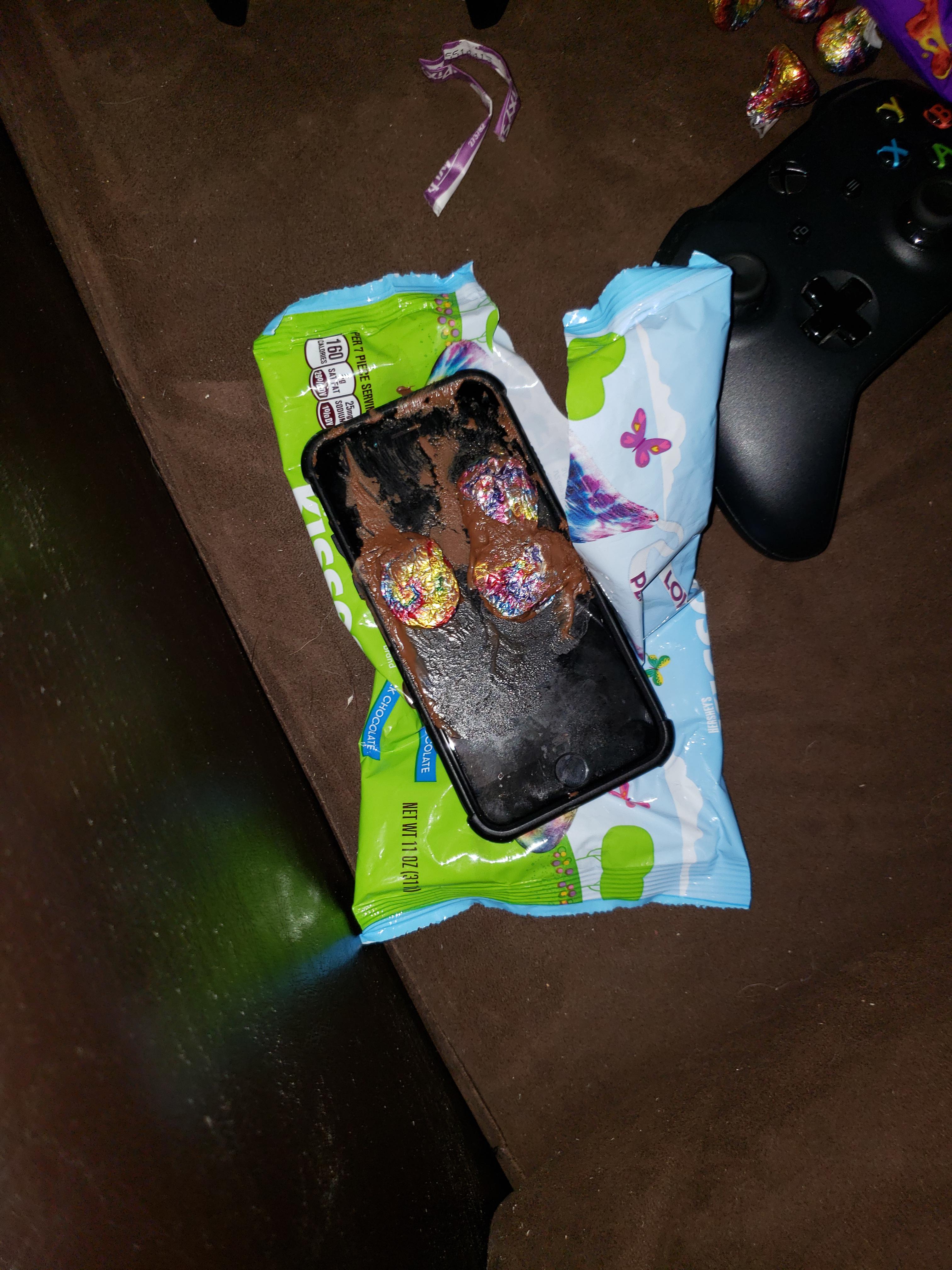 Friend tried to sneak chocolate to the theater in his pocket instantkarma