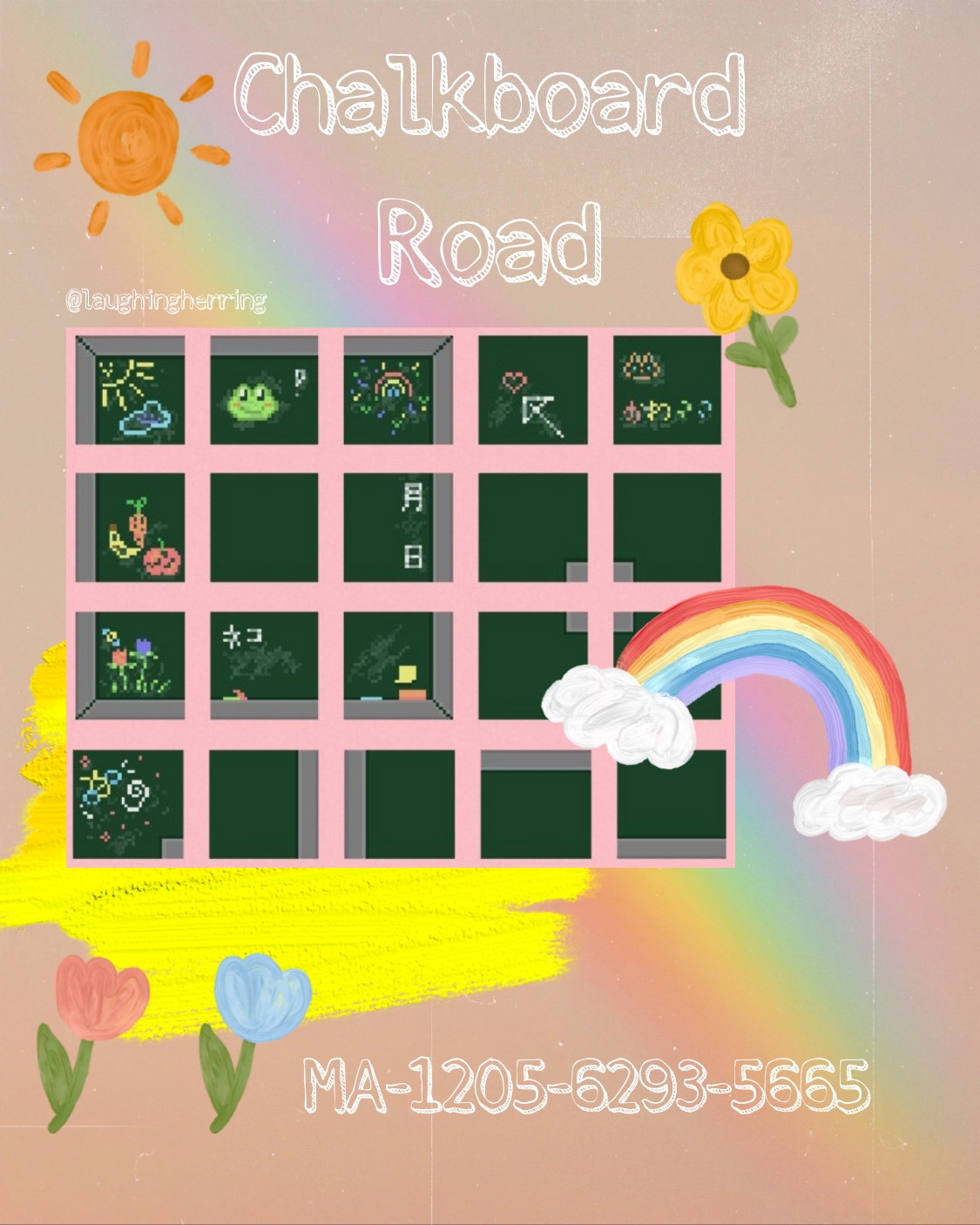 I made a chalkboard road for my kidcore island! r/ACQR