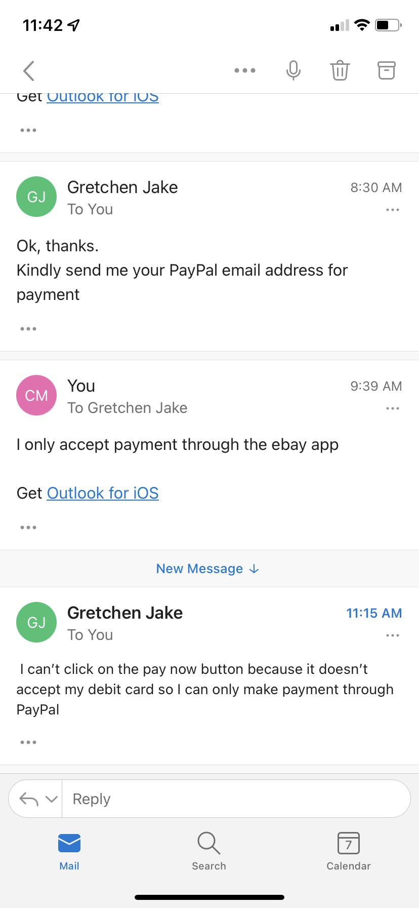 Buyer wants to pay me through paypal because eBay “doesn’t accept his