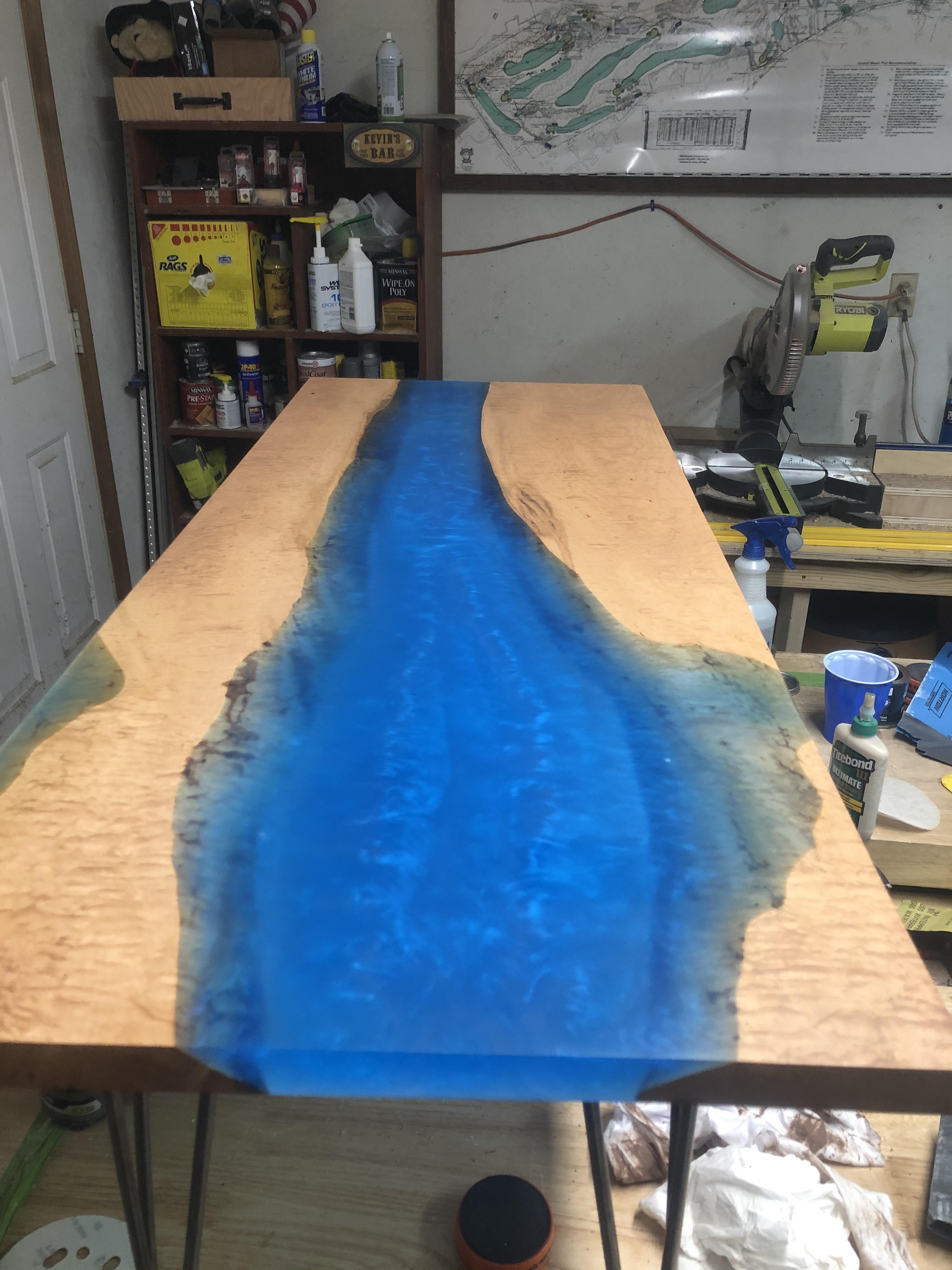 First river table complete r/woodworking