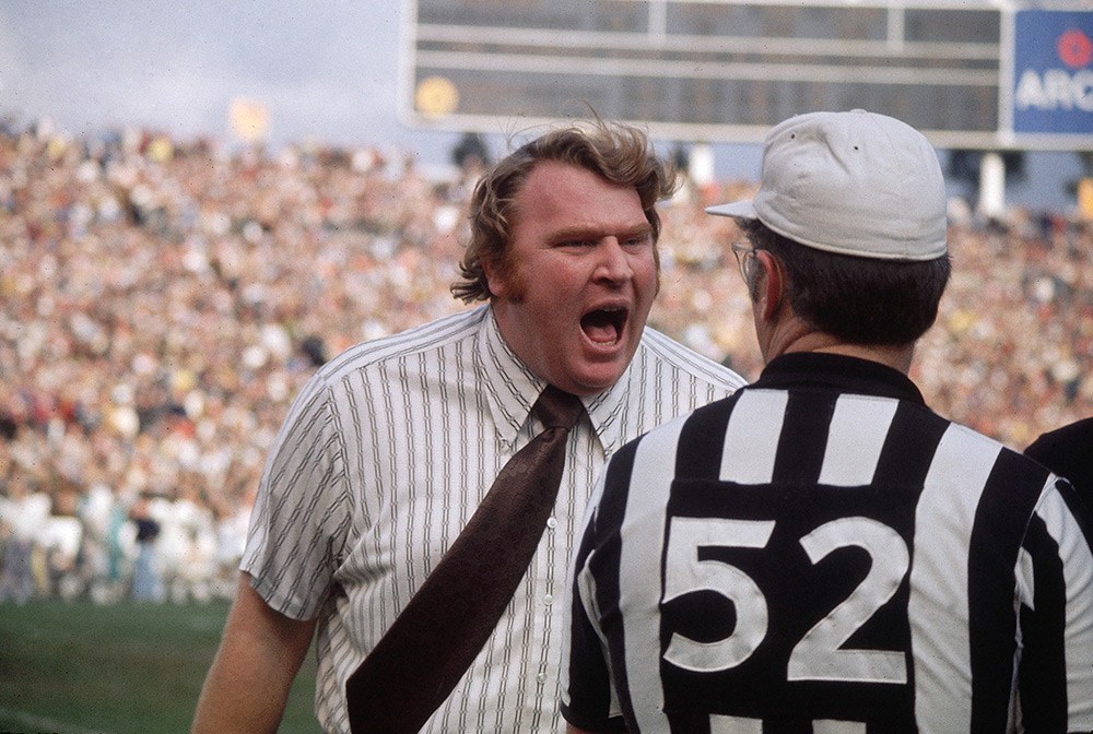 John Madden yelling at referee (1970). RIP to the great John Madden
