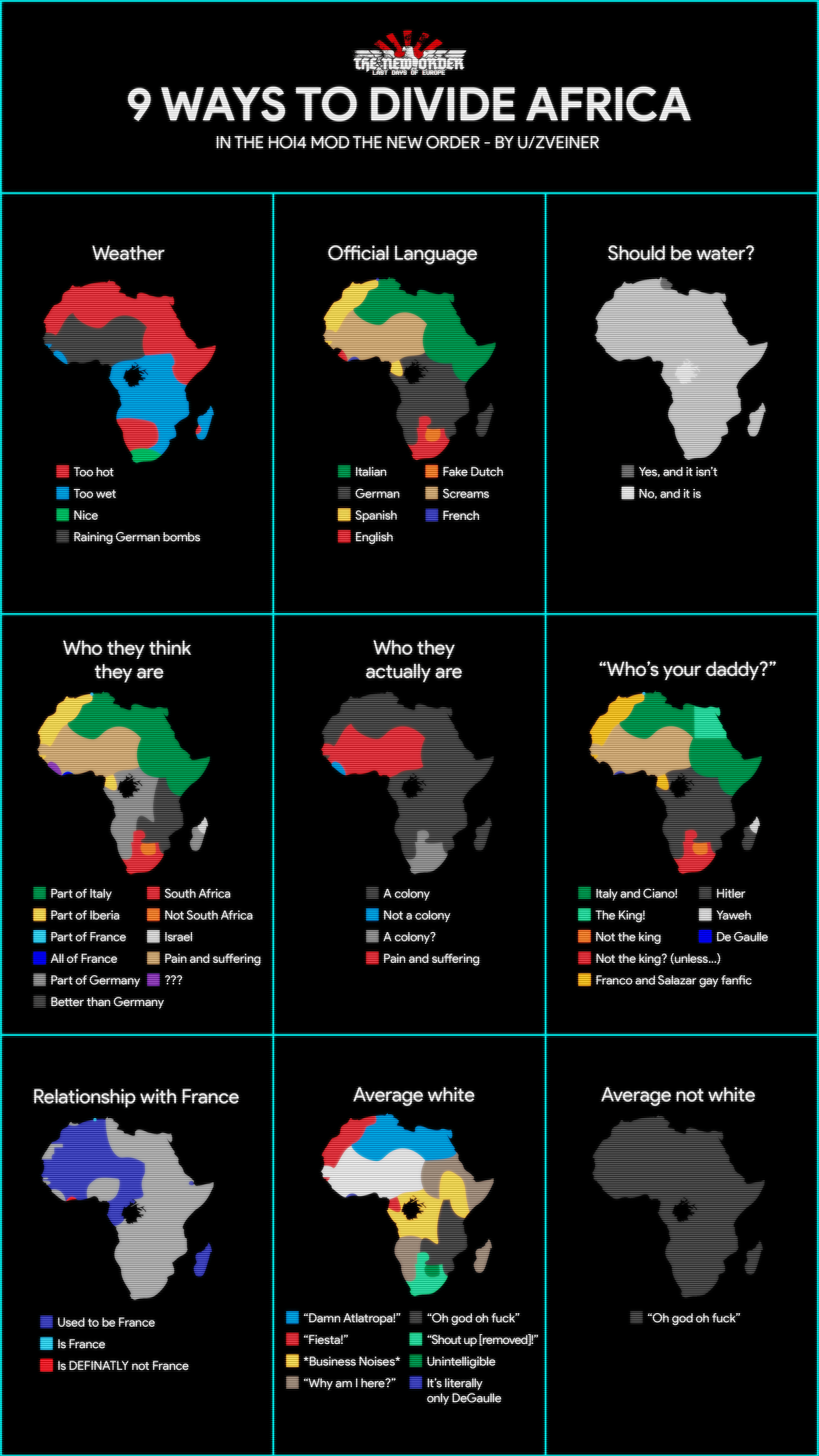 9 Ways to divide Africa 'cause it isn't enough divided already [OC