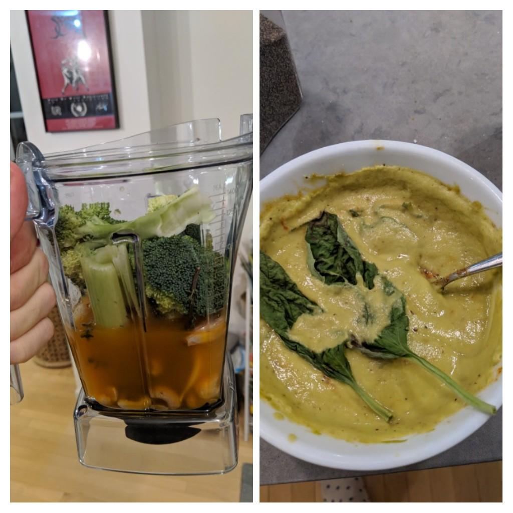 Creamy vitamix broccoli soup. Recipe in comments. r/PlantBasedDiet