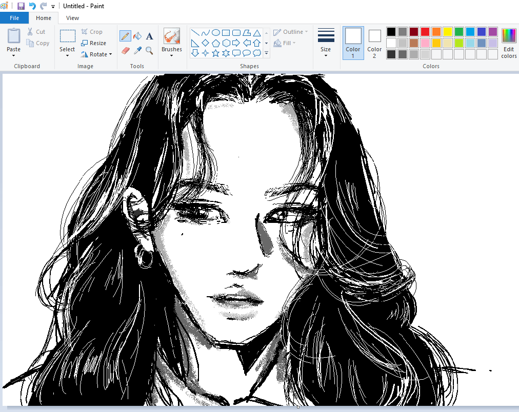 Drawing using ms paint drawing