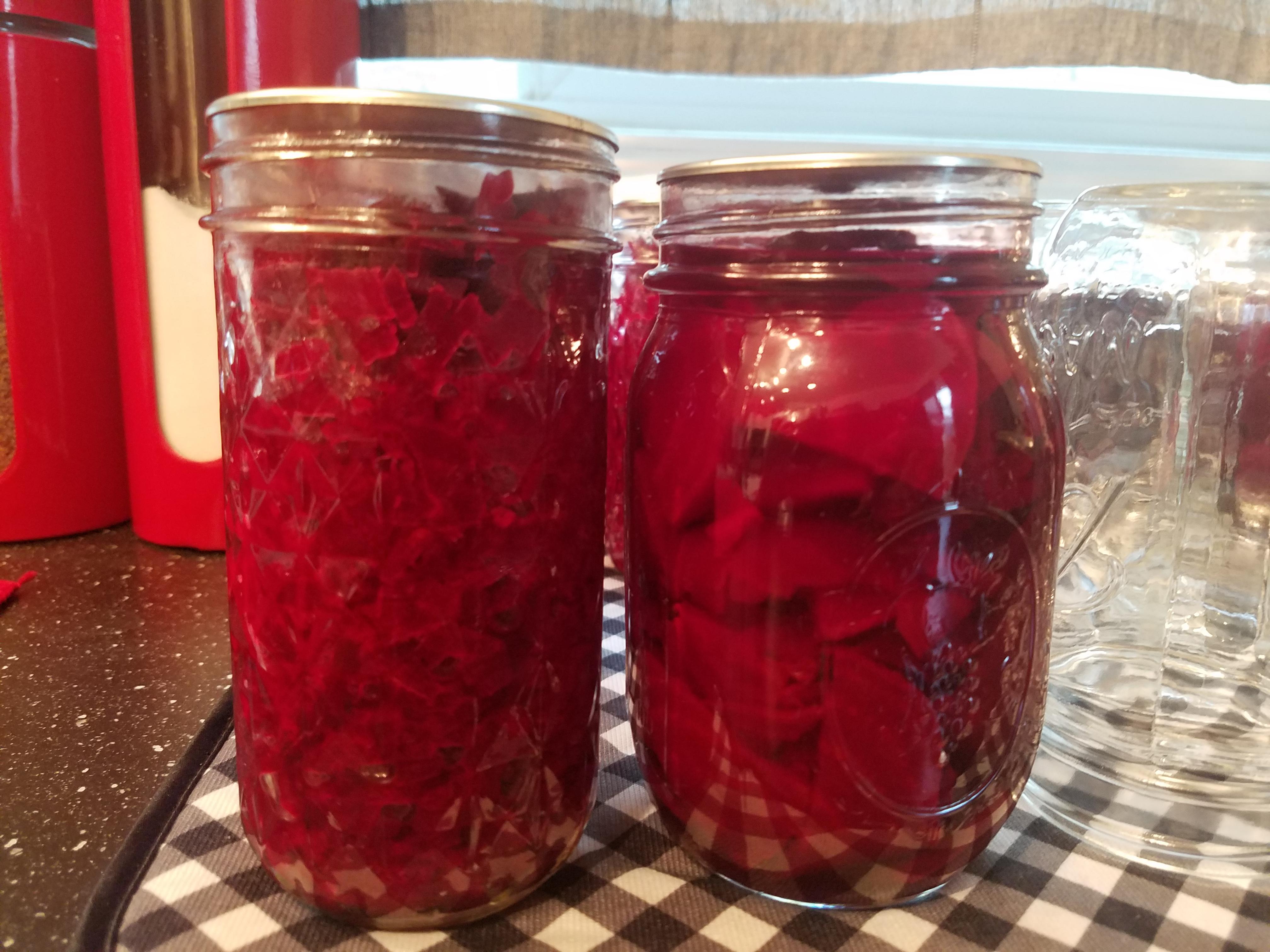 Beets!! Left is beet horseradish relish. Right is pickled beets. r
