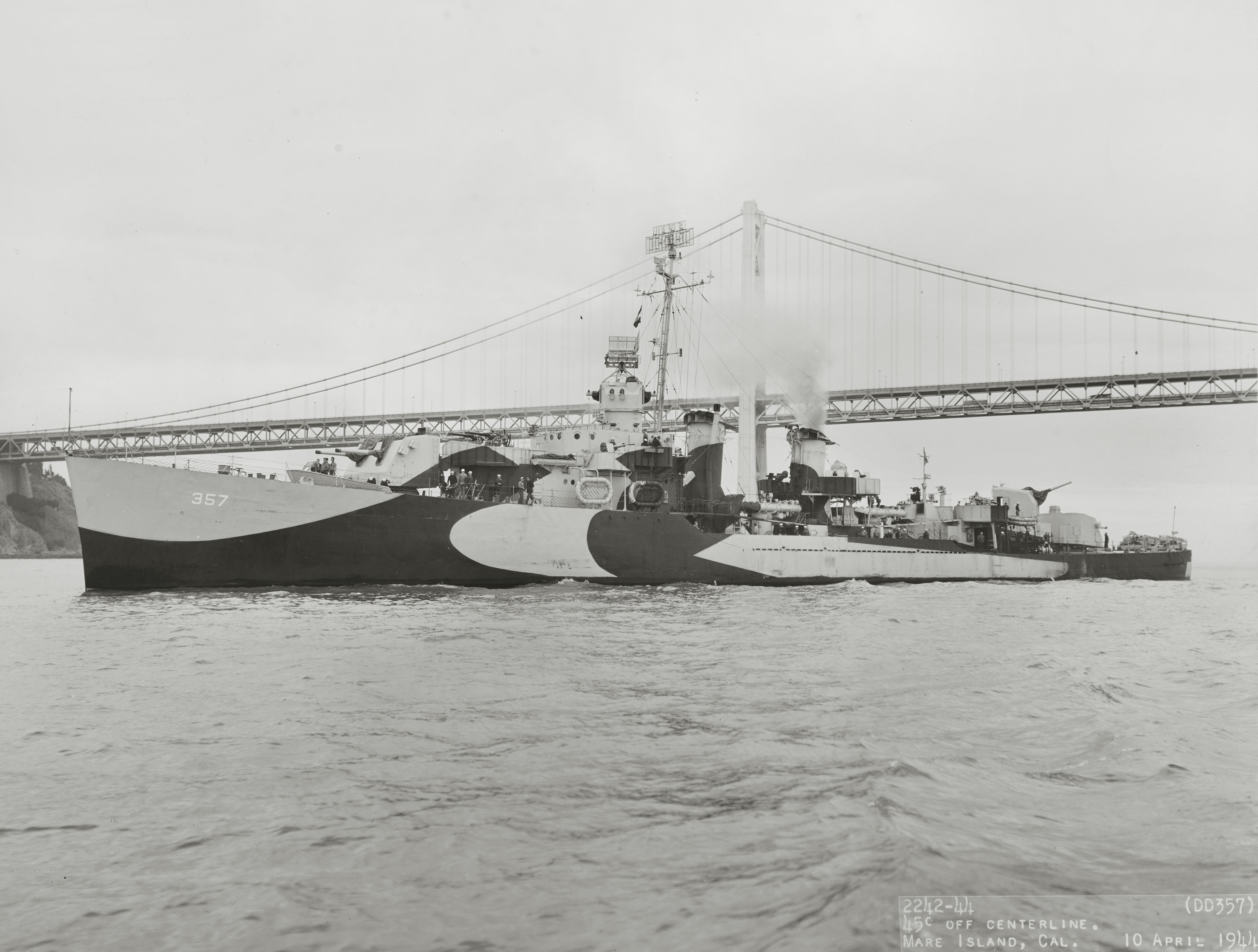 Porterclass destroyer USS Selfridge (DD357) in San Francisco Bay