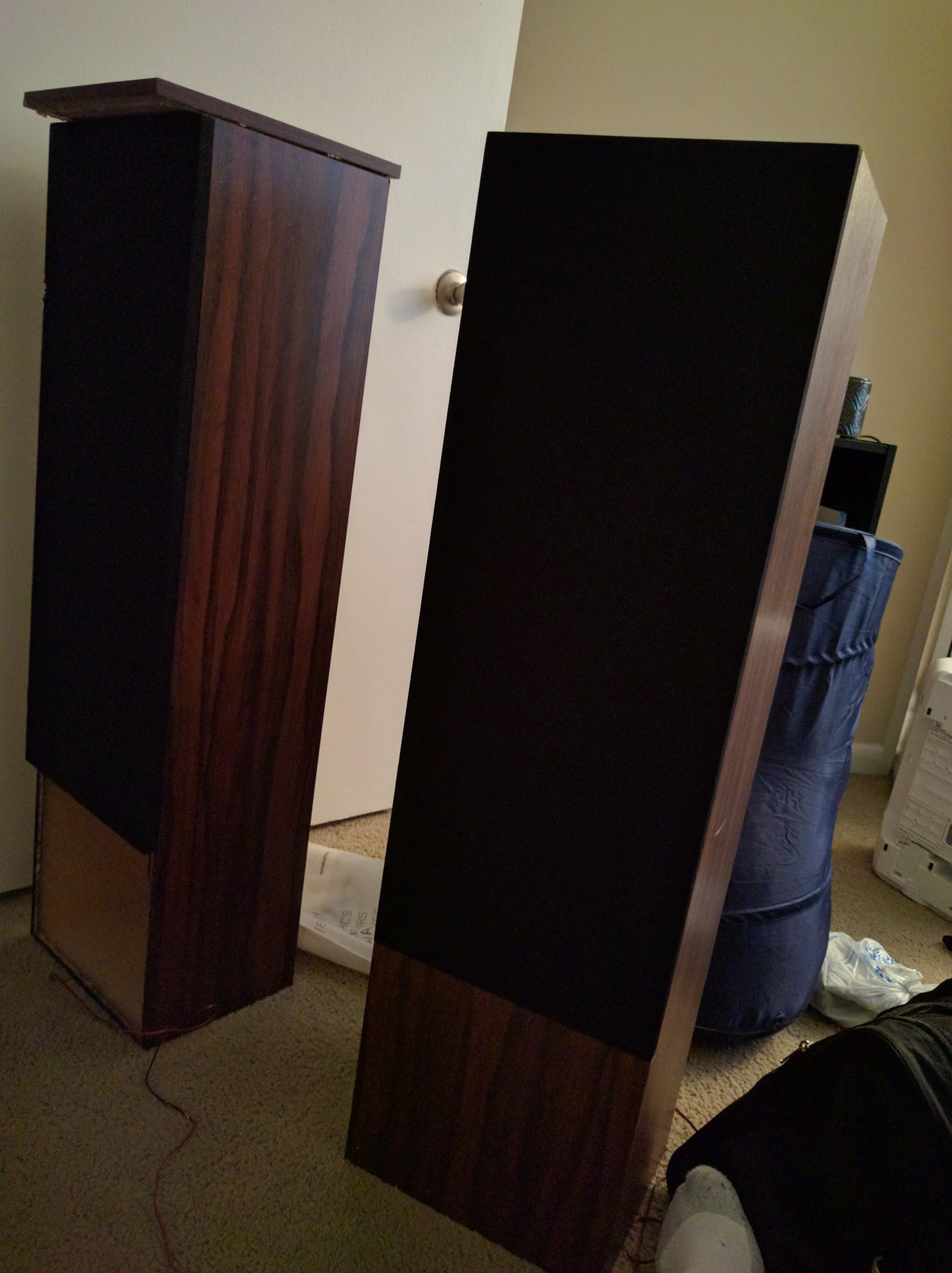 My Neighbor gave me these two speaker towers, each has two speakers