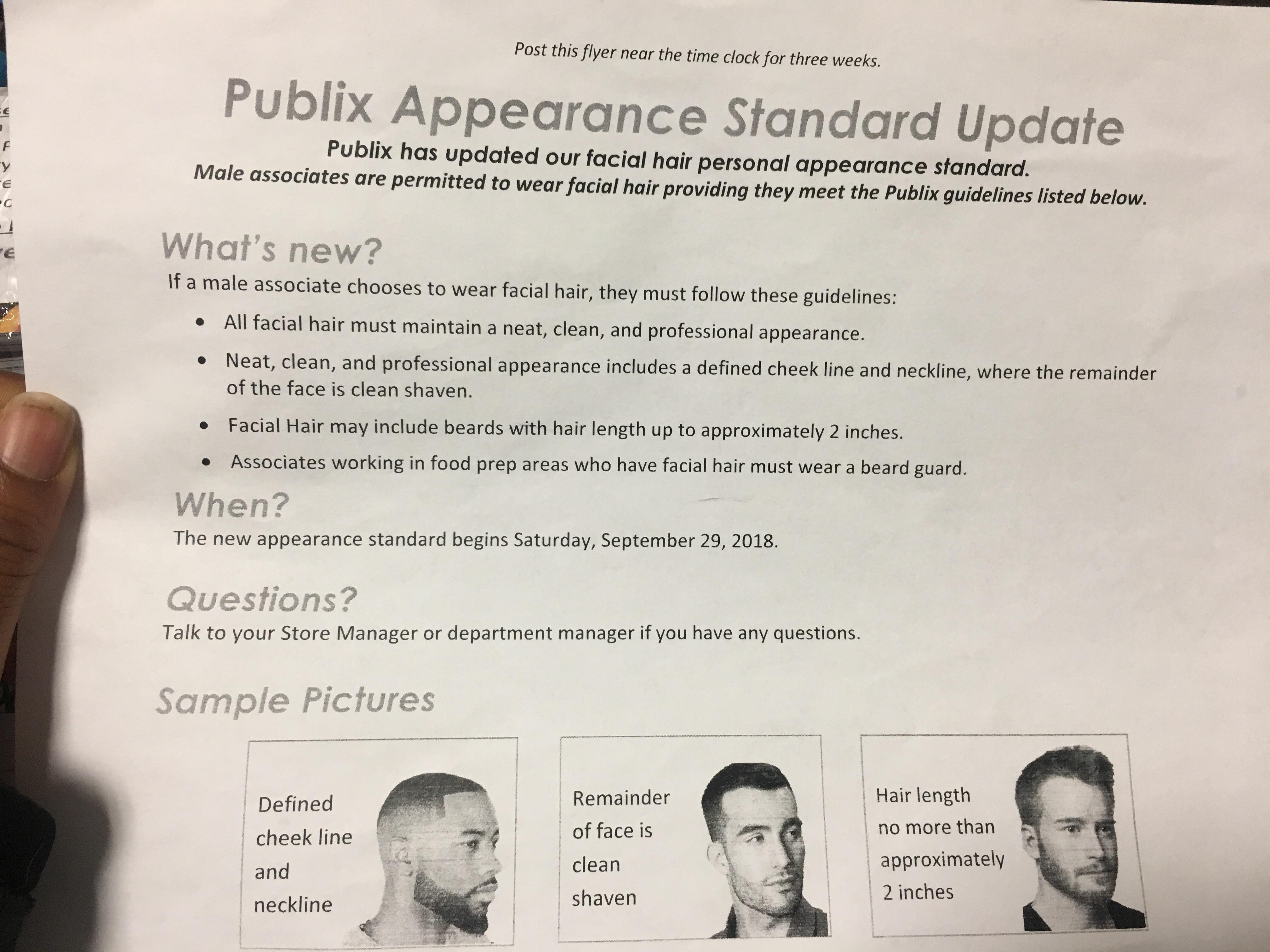 The new facial hair rules are here! r/publix