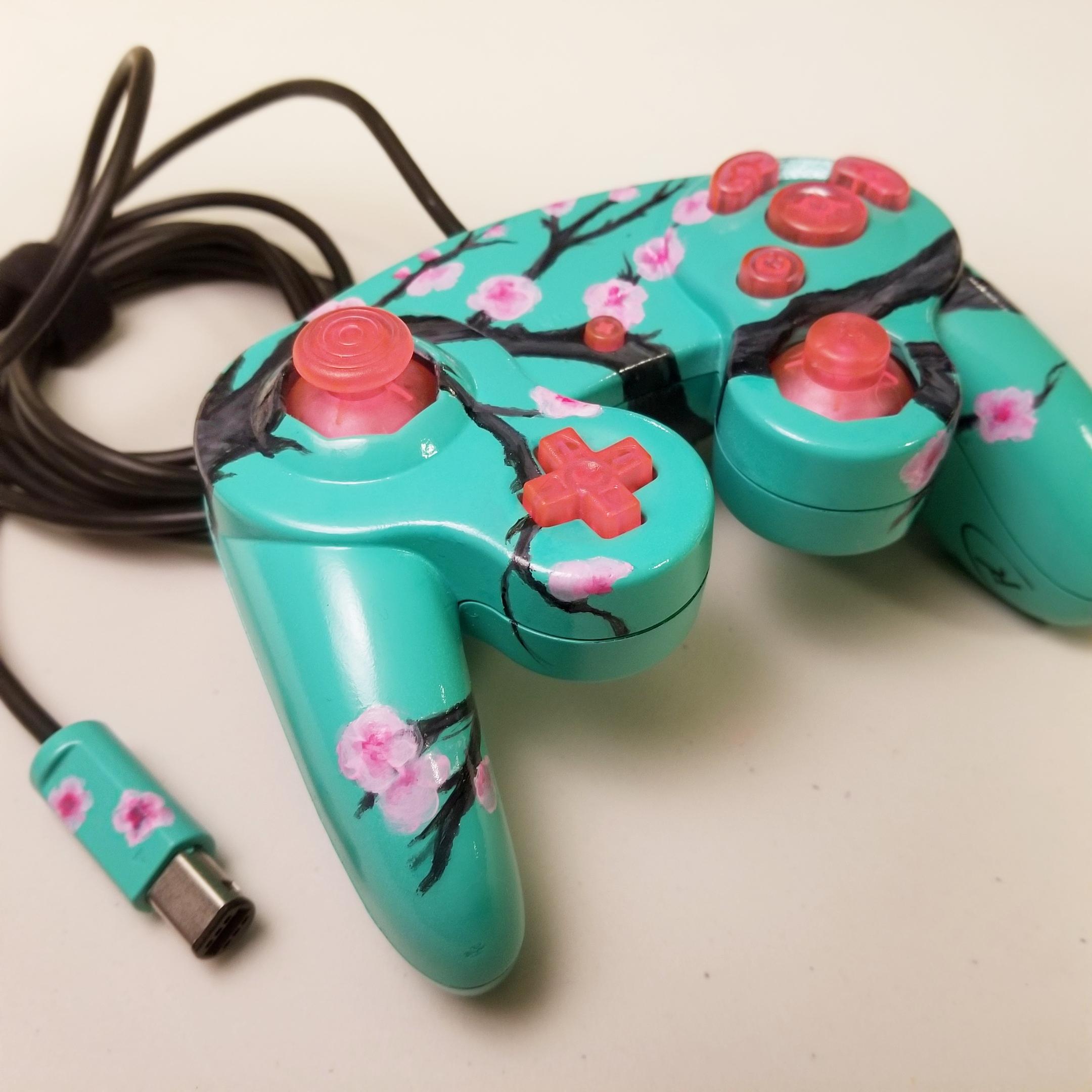 Handpainted original Gamecube controller! Arizona Green Tea r