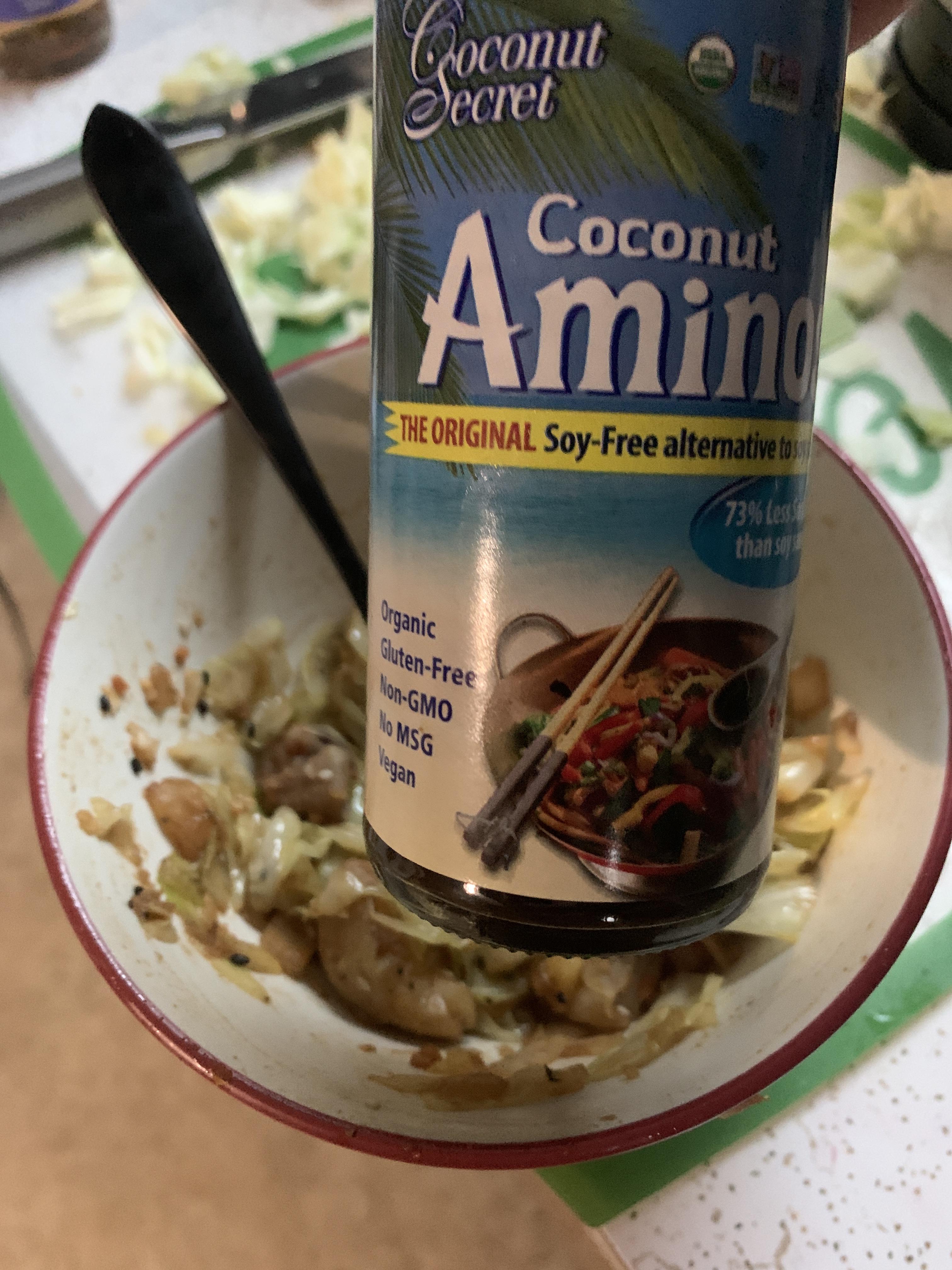 coconut aminos soy sauce alternative & tastes pretty good. I made a cabbage stir fry with some
